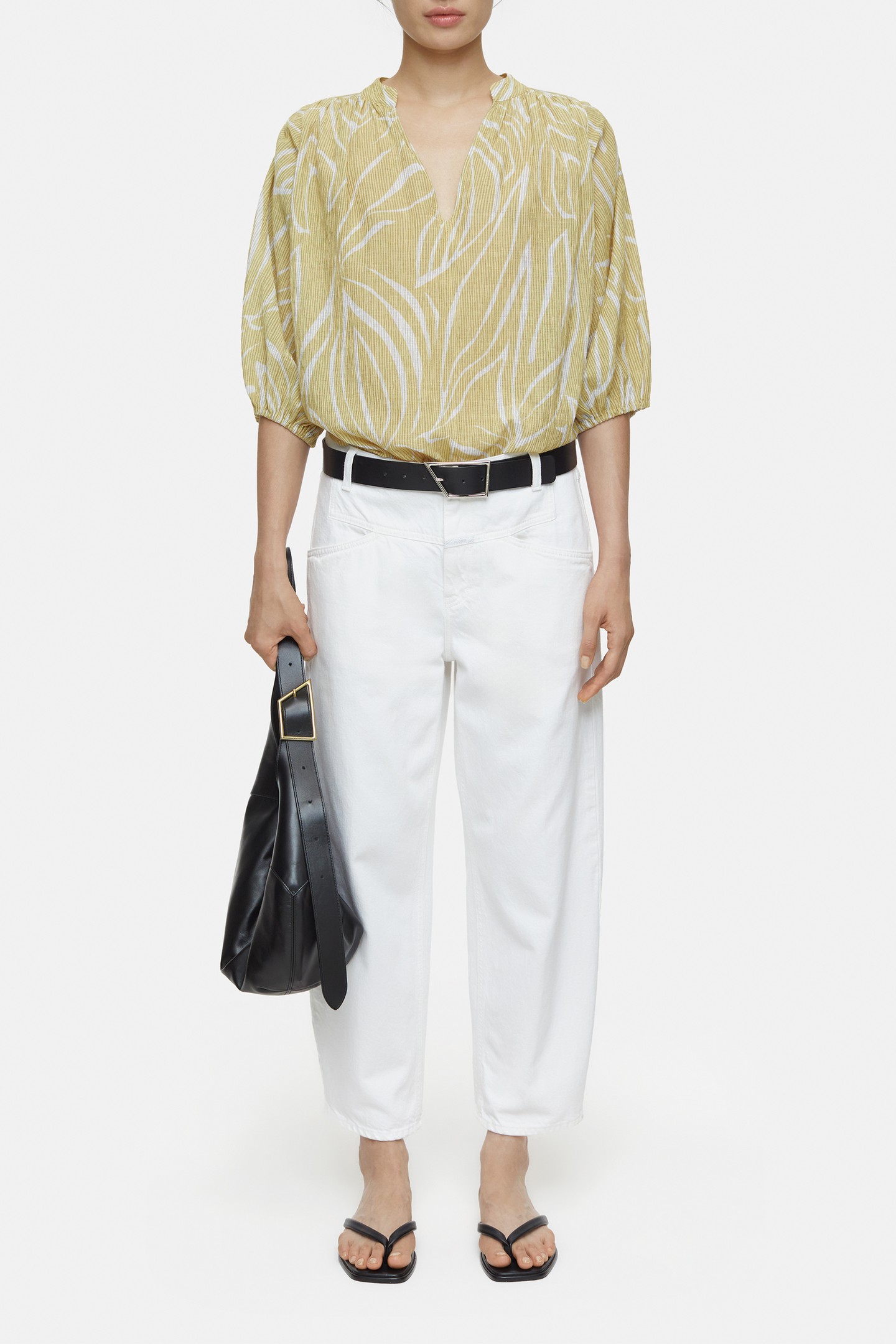 SHORT PUFFSLEEVE BLOUSE SHIRT CALAMATTA YELLOW 3