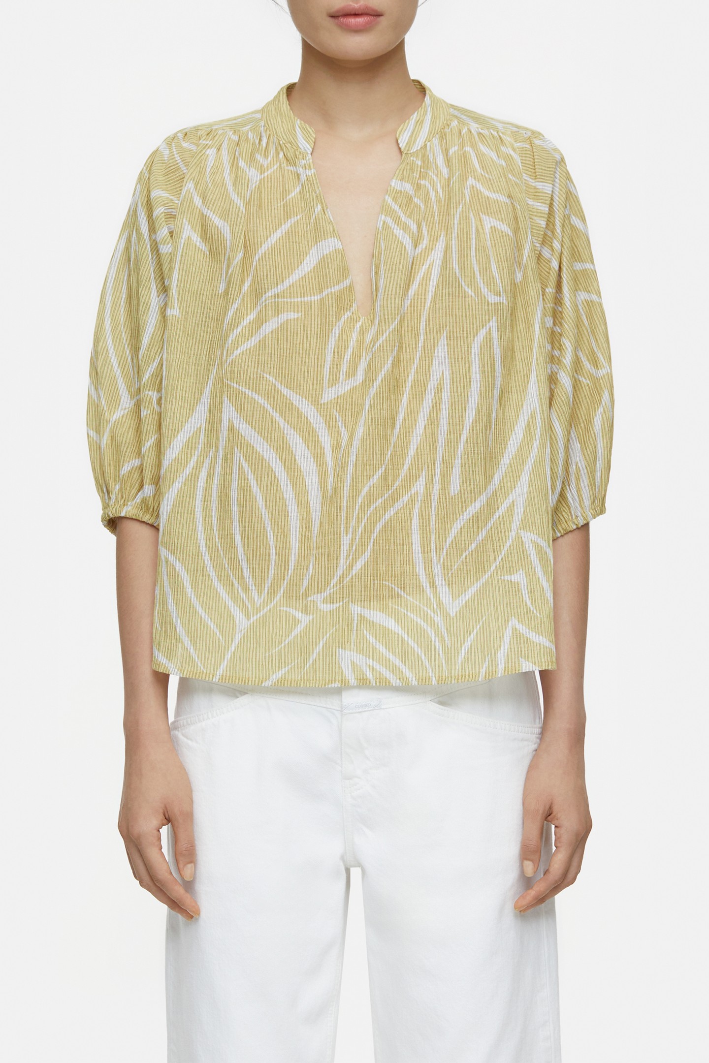 SHORT PUFFSLEEVE BLOUSE SHIRT CALAMATTA YELLOW 5