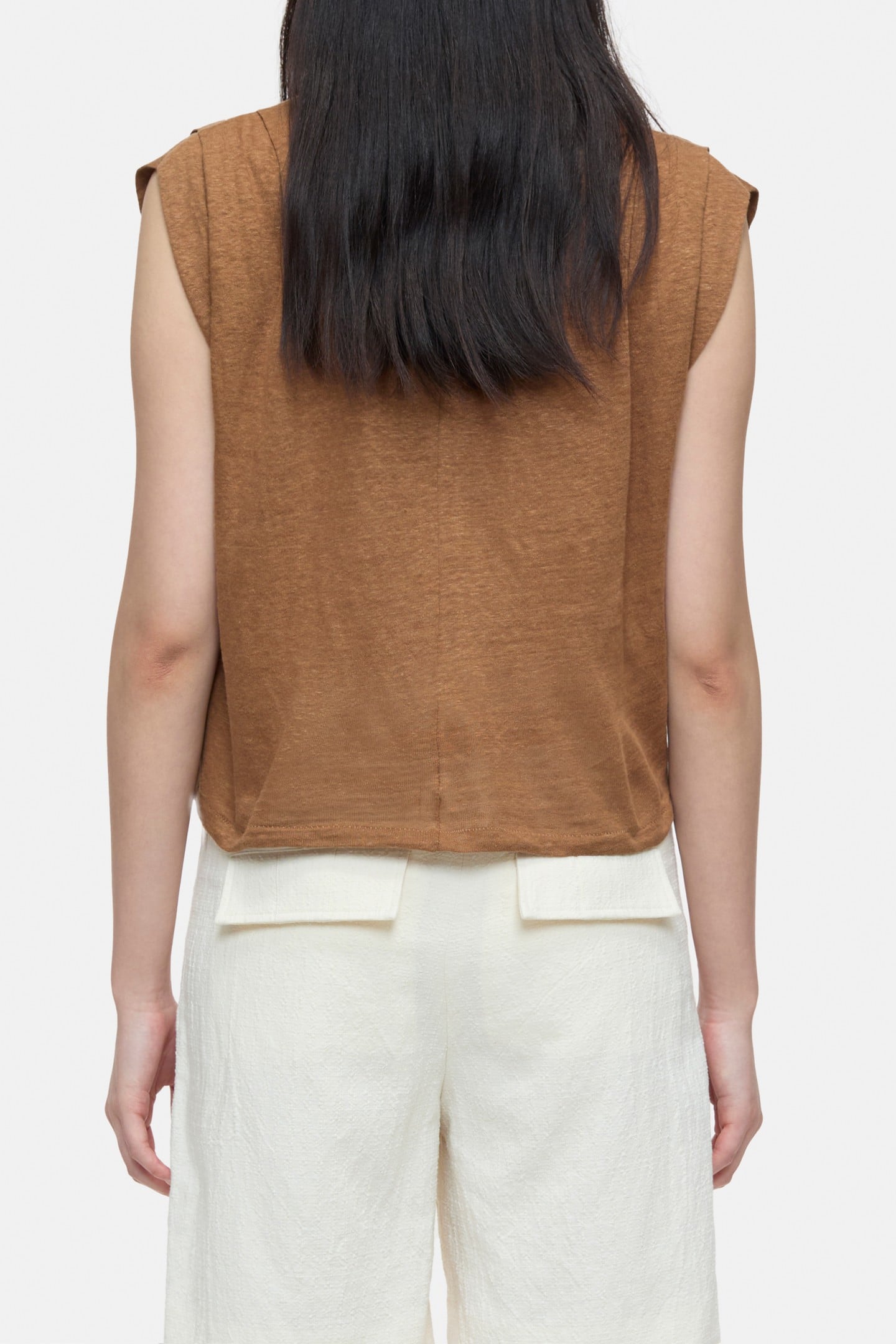 PLEATED SLEEVELESS T-SHIRTS ARABICA ESPRESSO 3