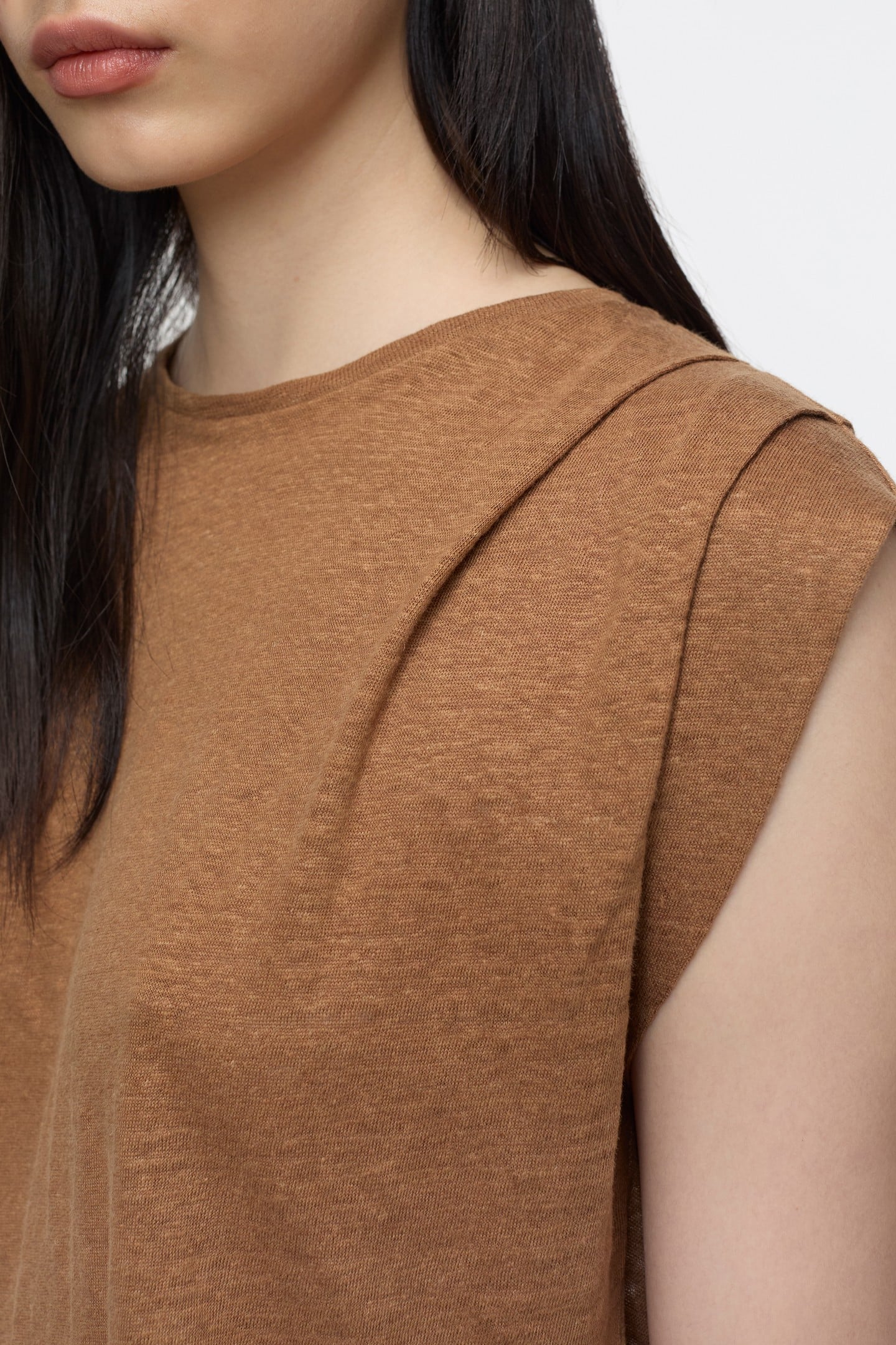 PLEATED SLEEVELESS T-SHIRTS ARABICA ESPRESSO 4