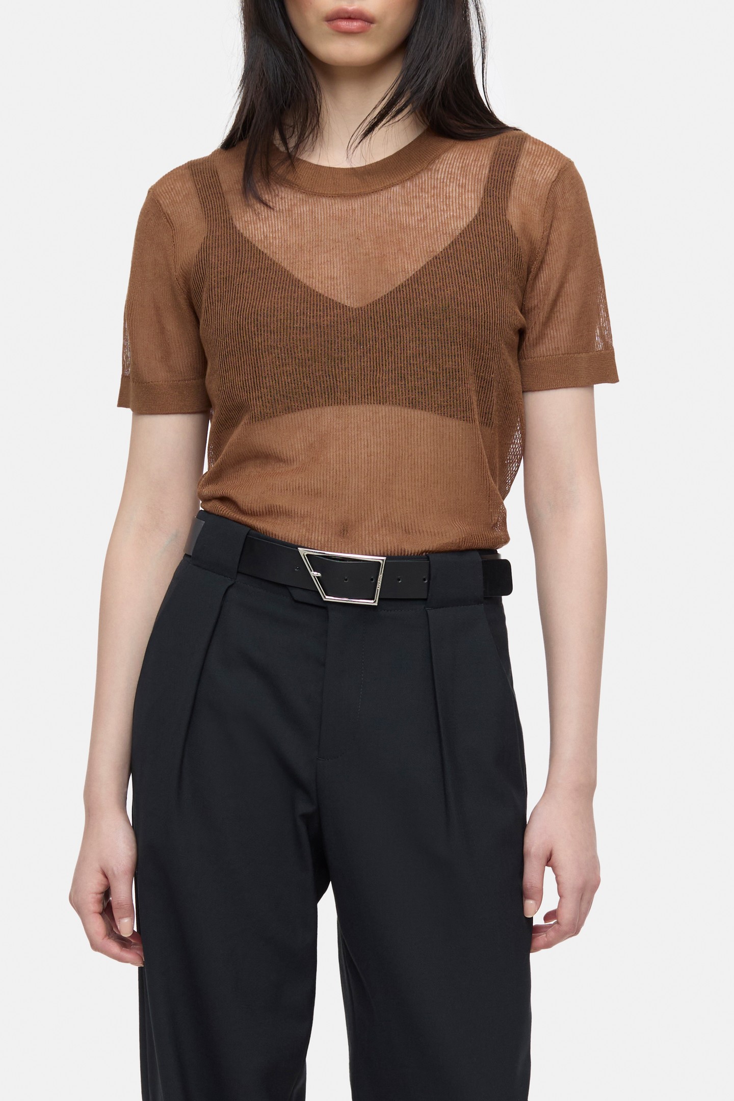 CREW NECK SHORT SLEEVE KNITS ARABICA ESPRESSO by Closed