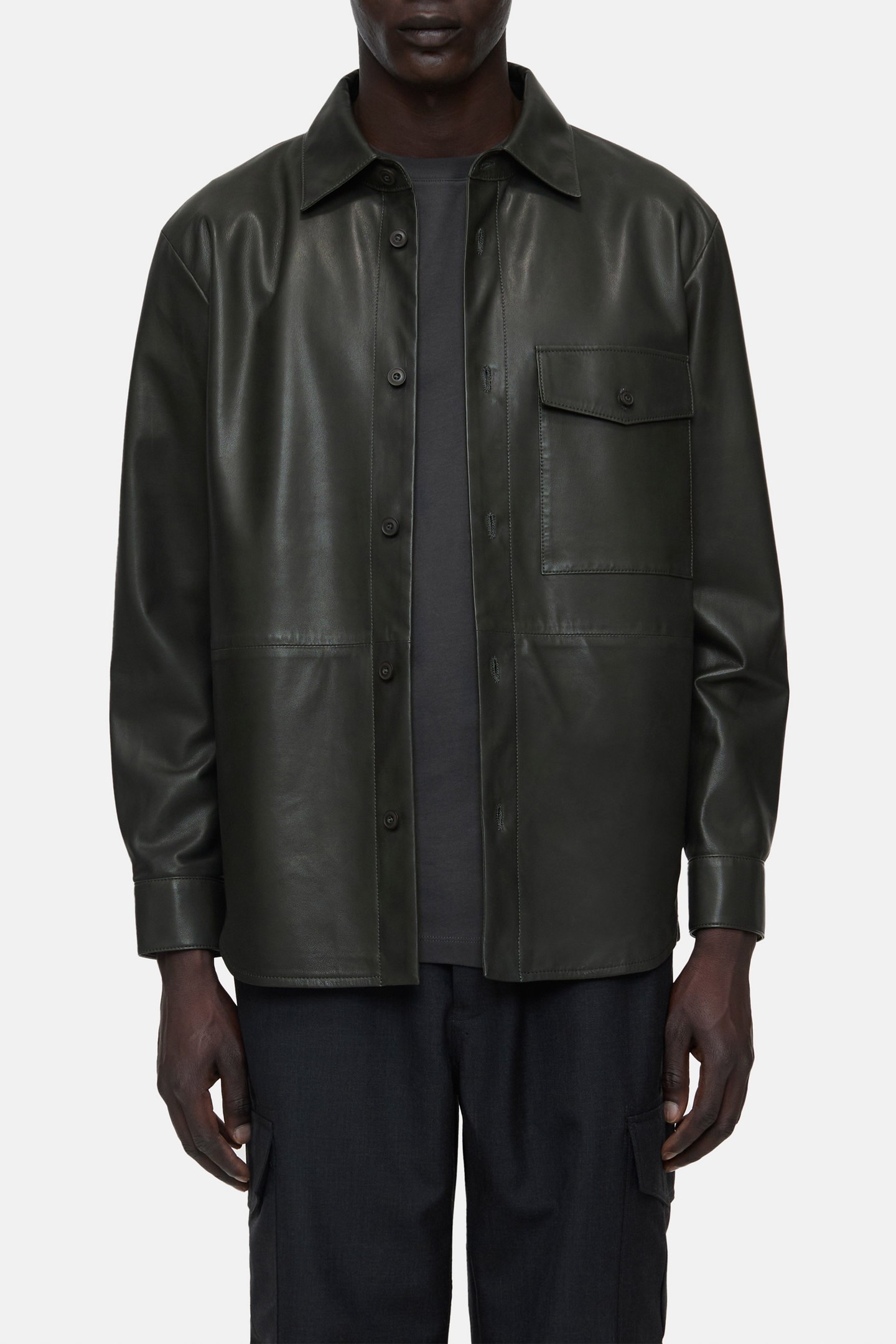 RELAXED UTILITY SHIRT & BLOUSES TAPENADE GREY 1