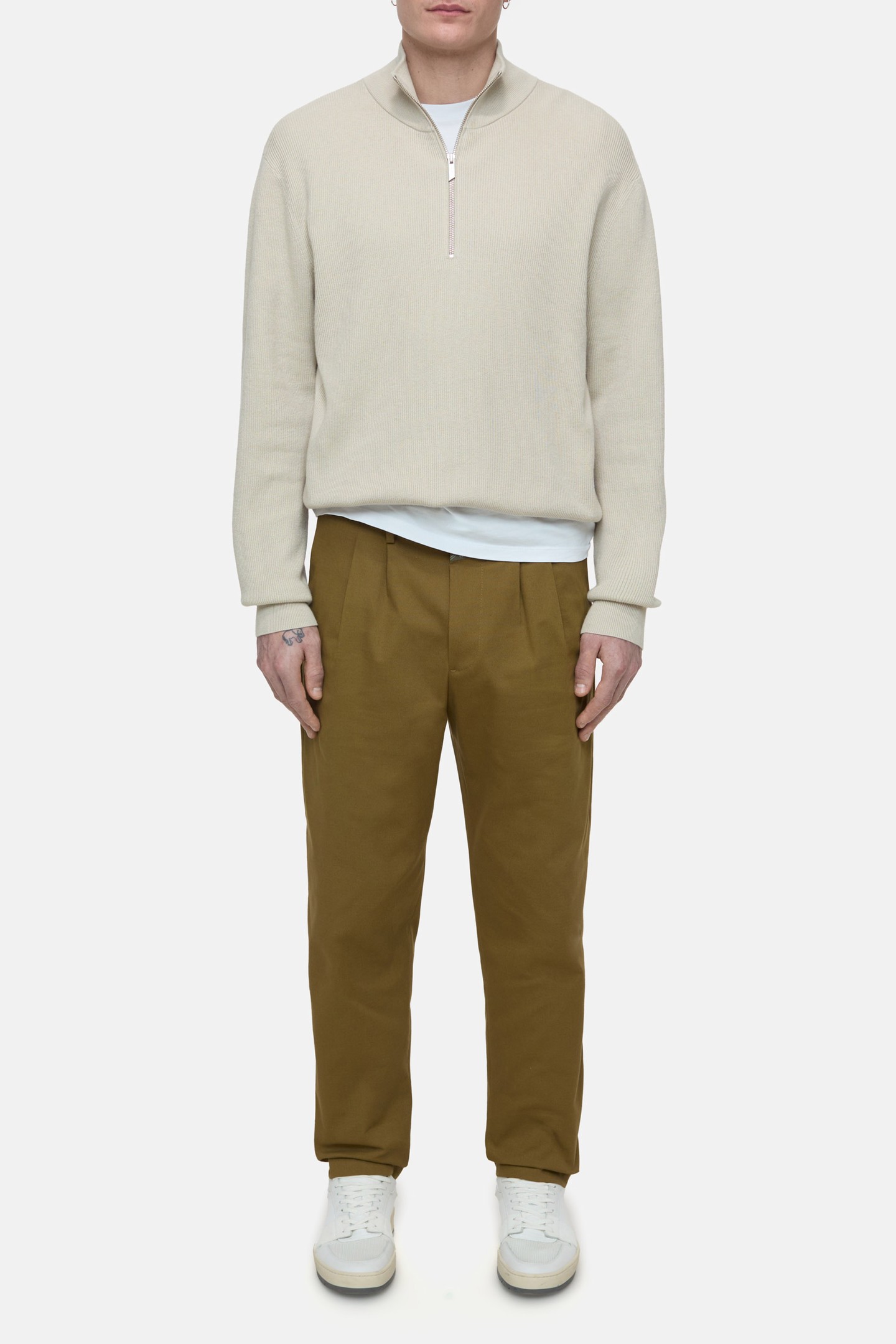 HALF ZIP JUMPER KNITS TONKA BEIGE 2
