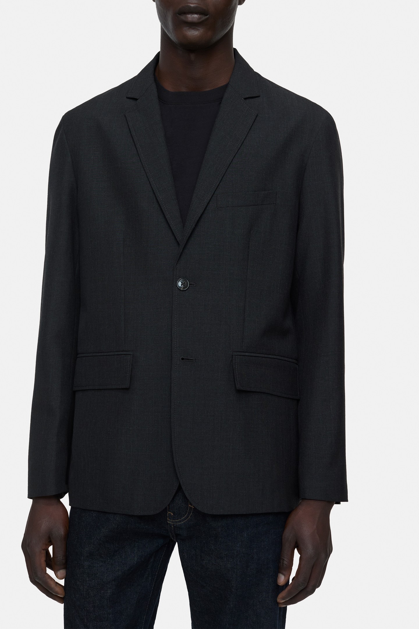 SINGLE BREASTED BLAZER ANTHRACITE MELANGE 5