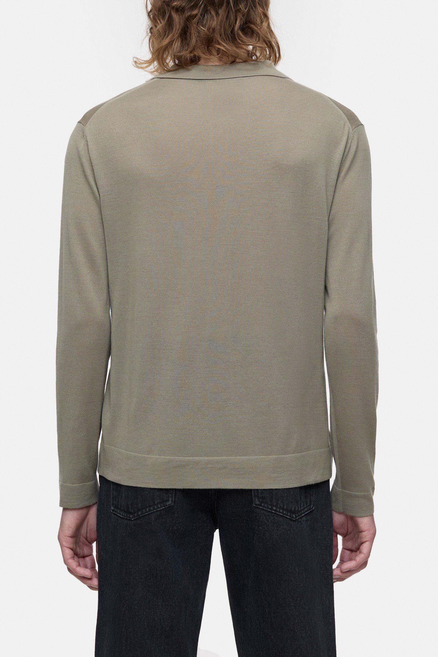 LONG SLEEVE POLO KNITS NATURAL LINEN 2