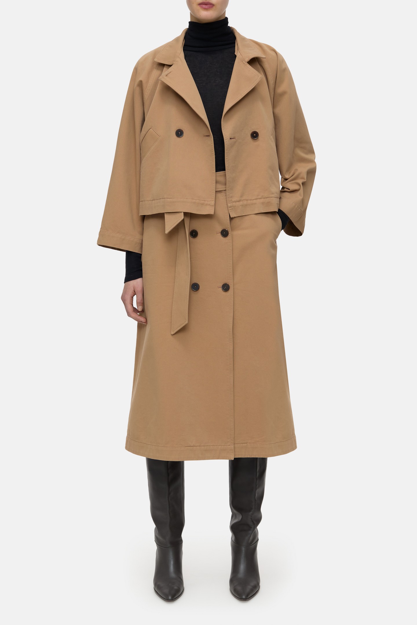 TRENCH SKIRT BISCOTTI BROWN 2