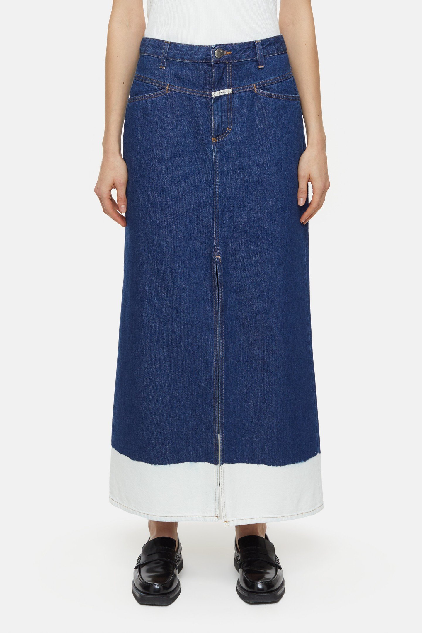 LONG X-POCKET SKIRT MID BLUE 2