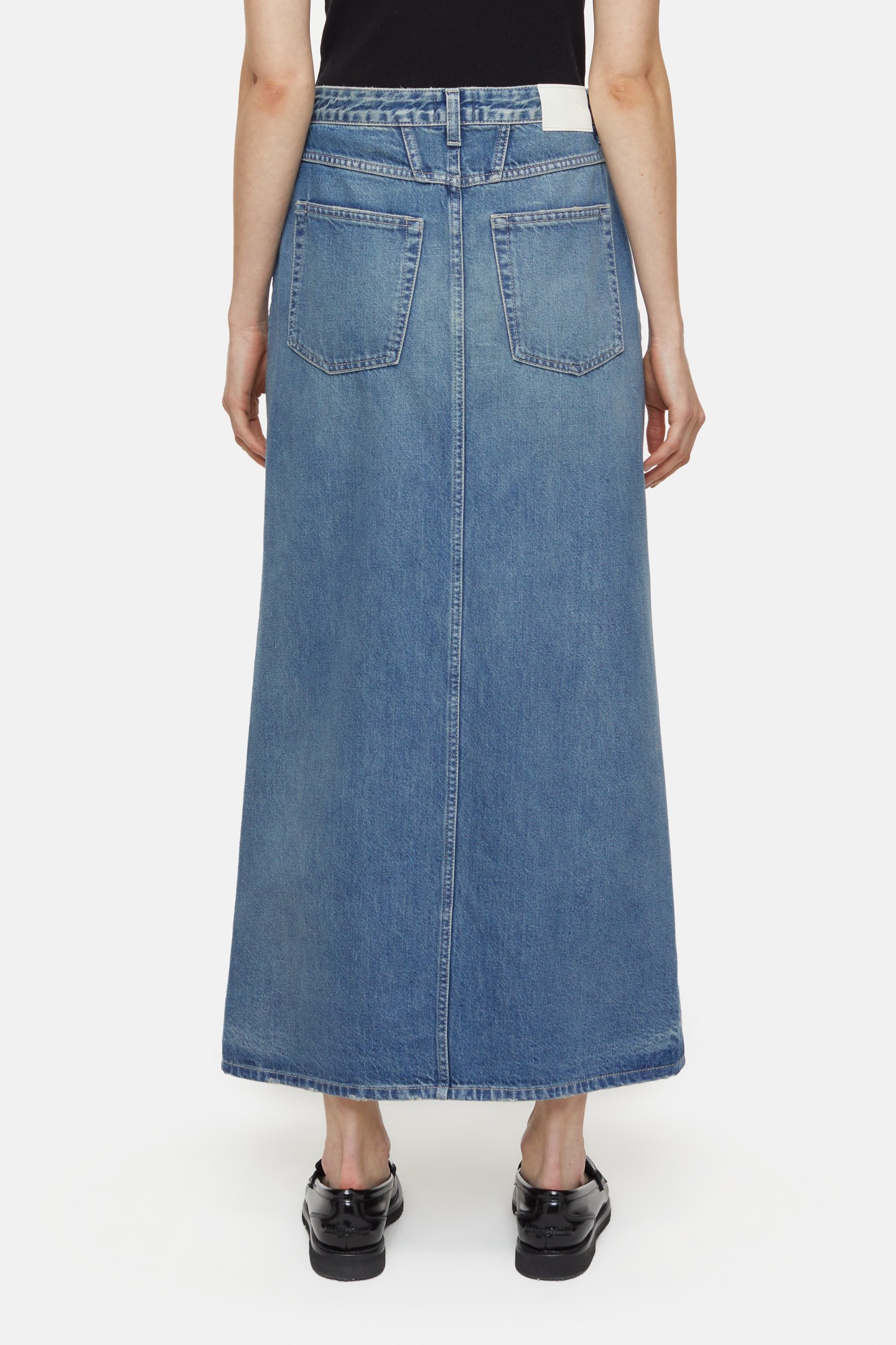 LONG X-POCKET SKIRT DARK BLUE 4