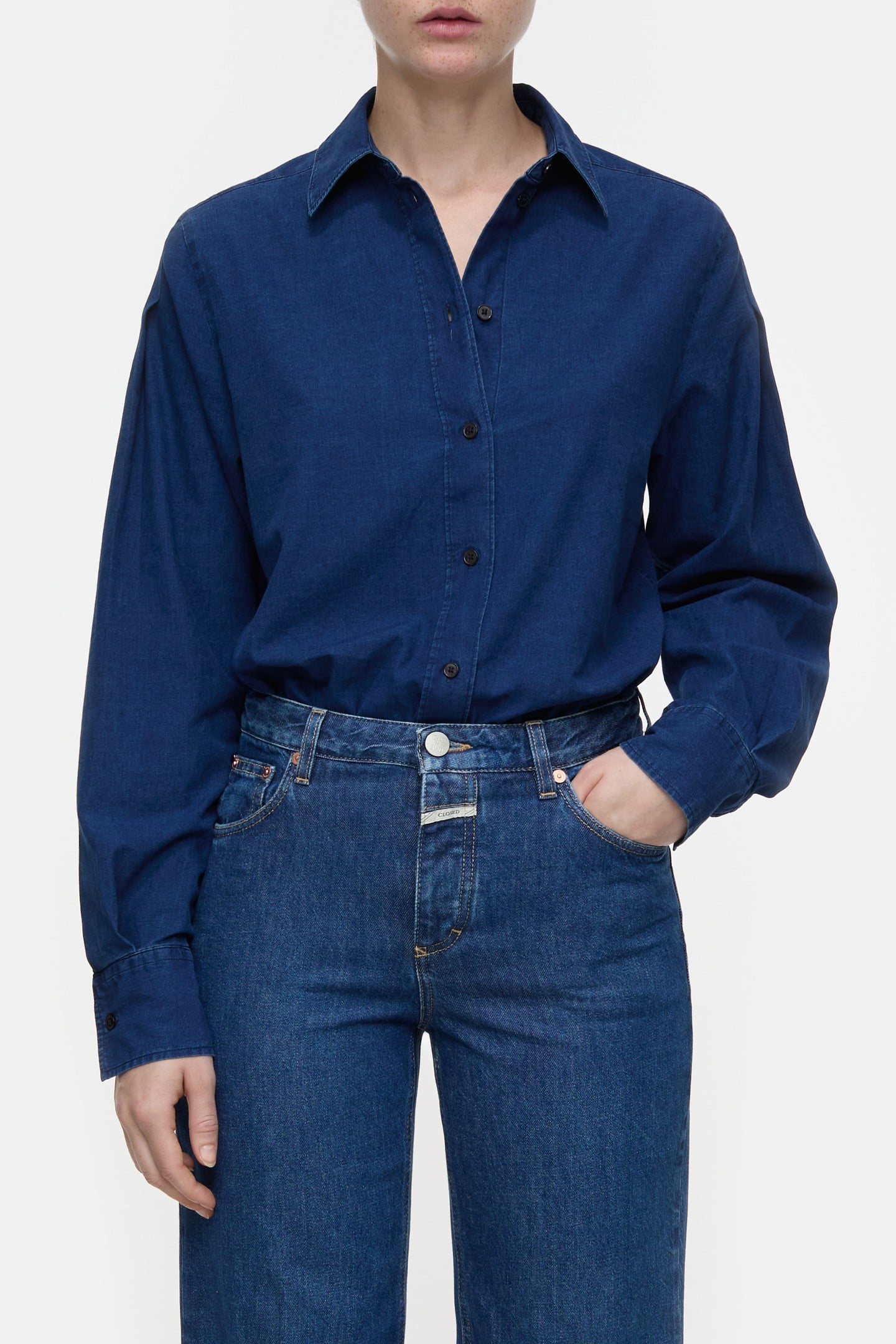 Closed Fitted Shirt & Blouses Dark Blue Maat: XS | Overhemden Outlet | Dames | Blauw