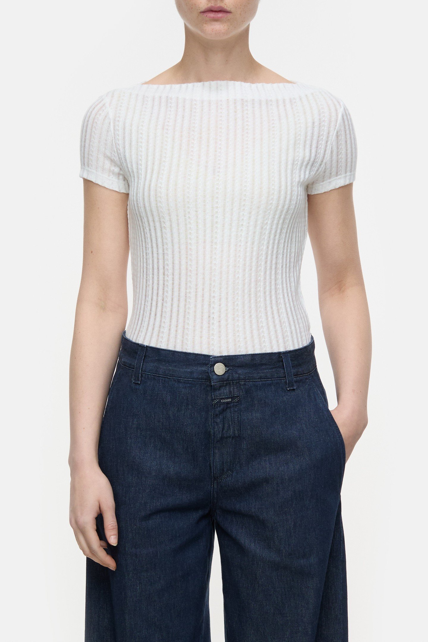 STRAIGHT NECK T-SHIRT T-SHIRTS IVORY by Closed