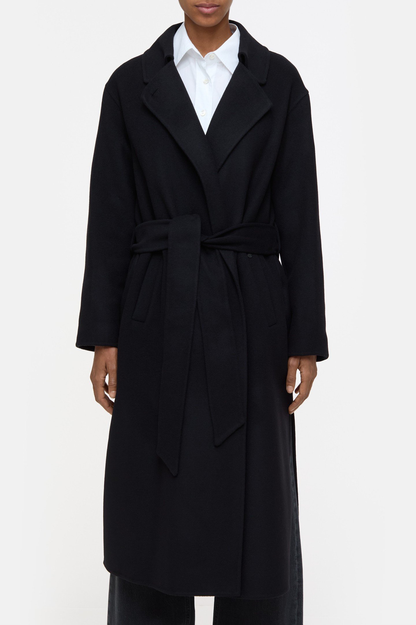 WRAP COAT JACKET BLACK 2