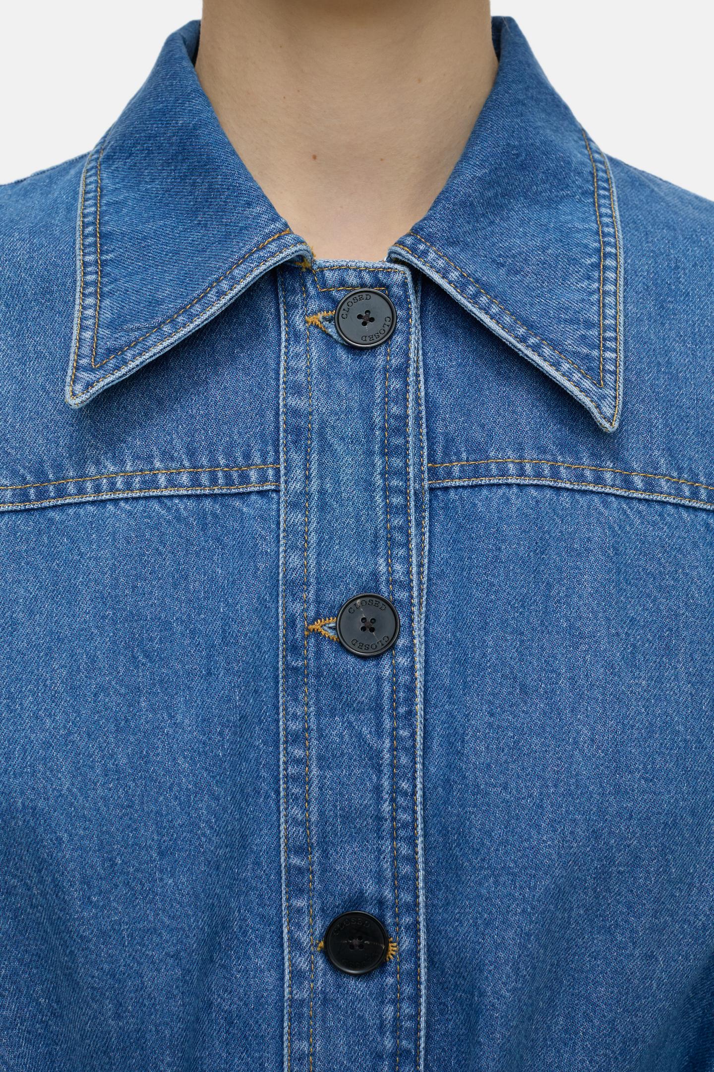 LONG BELTED DRESS MID BLUE 5