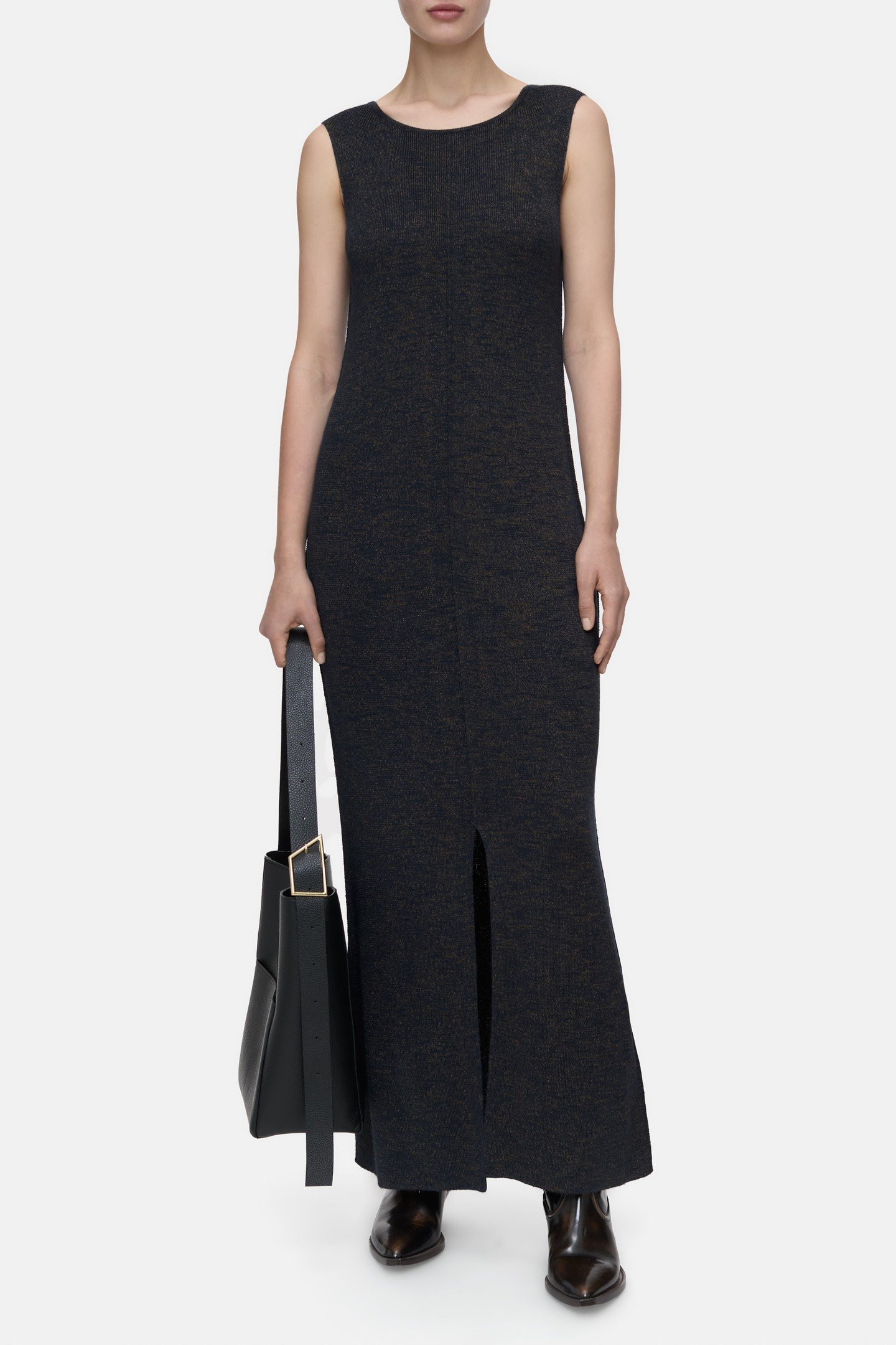 SLEEVELESS RIB DRESS SMOKEY BLUE 3