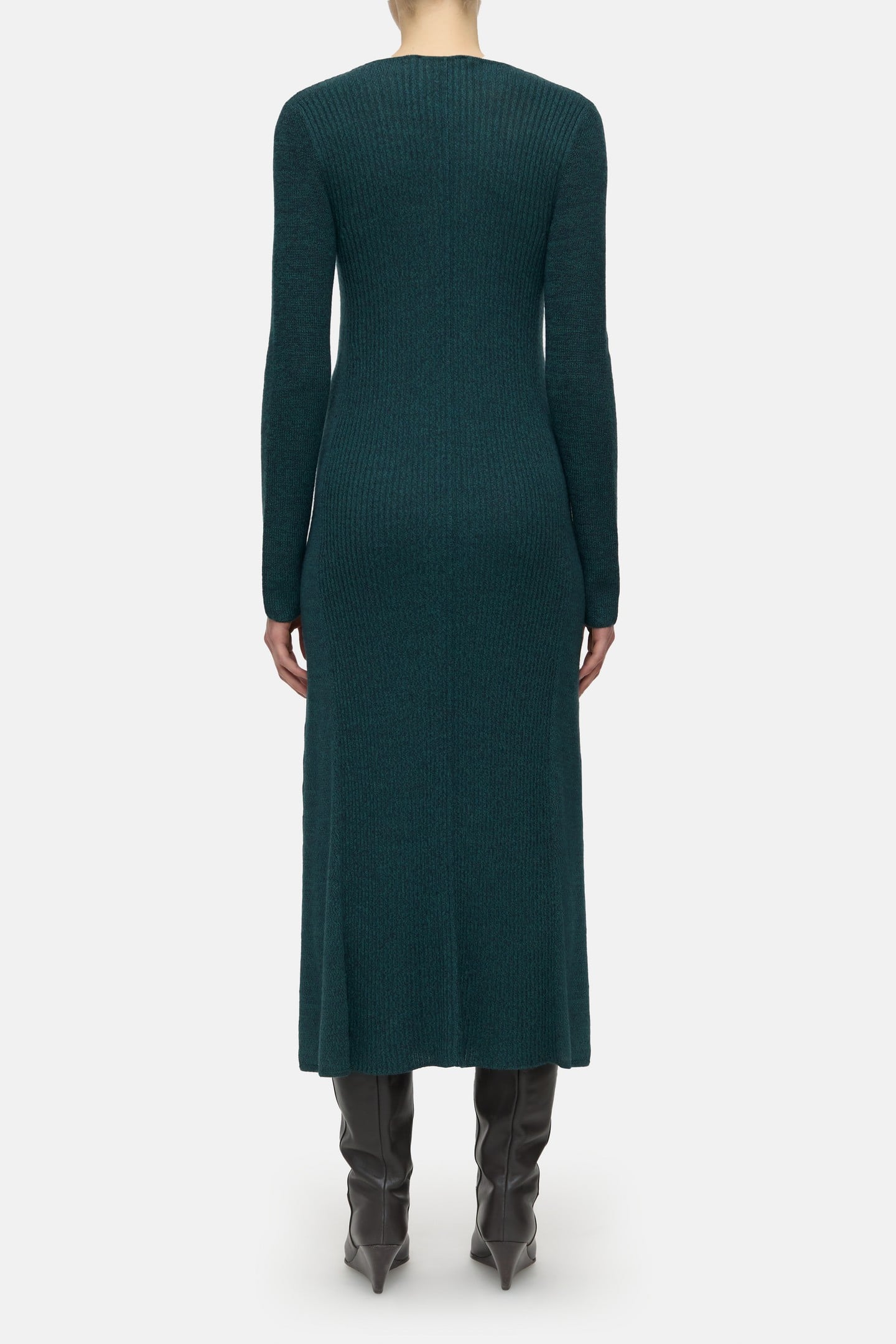 LONG SLEEVE RIB DRESS PINI GREEN 5