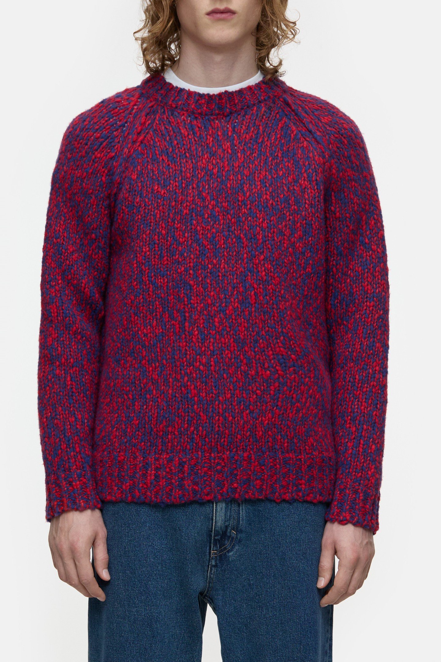 CREW NECK RAGLAN JUMPER KNITS CHILI PEPPER RED 1