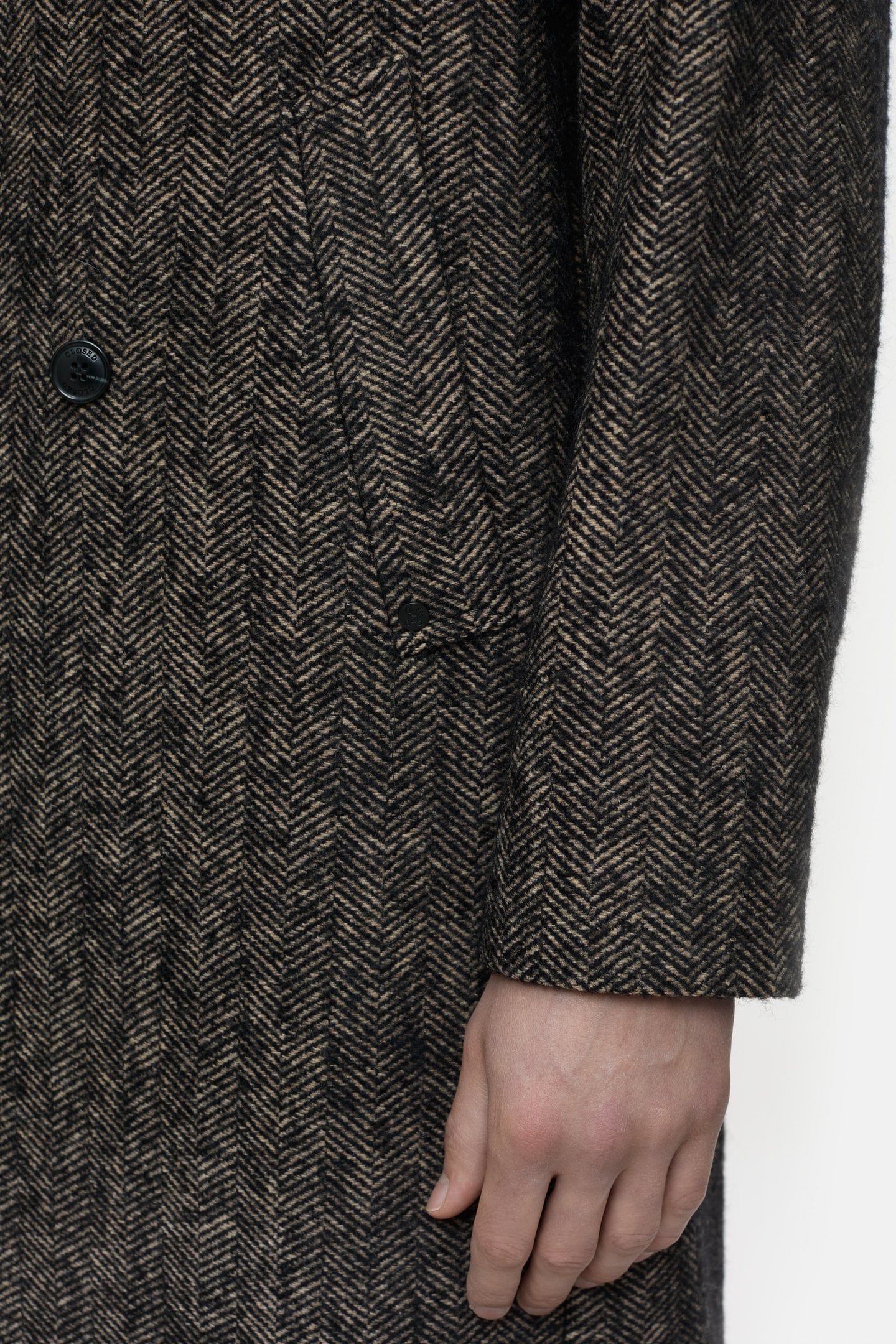 DOUBLE BREASTED COAT JACKET BLACK 5