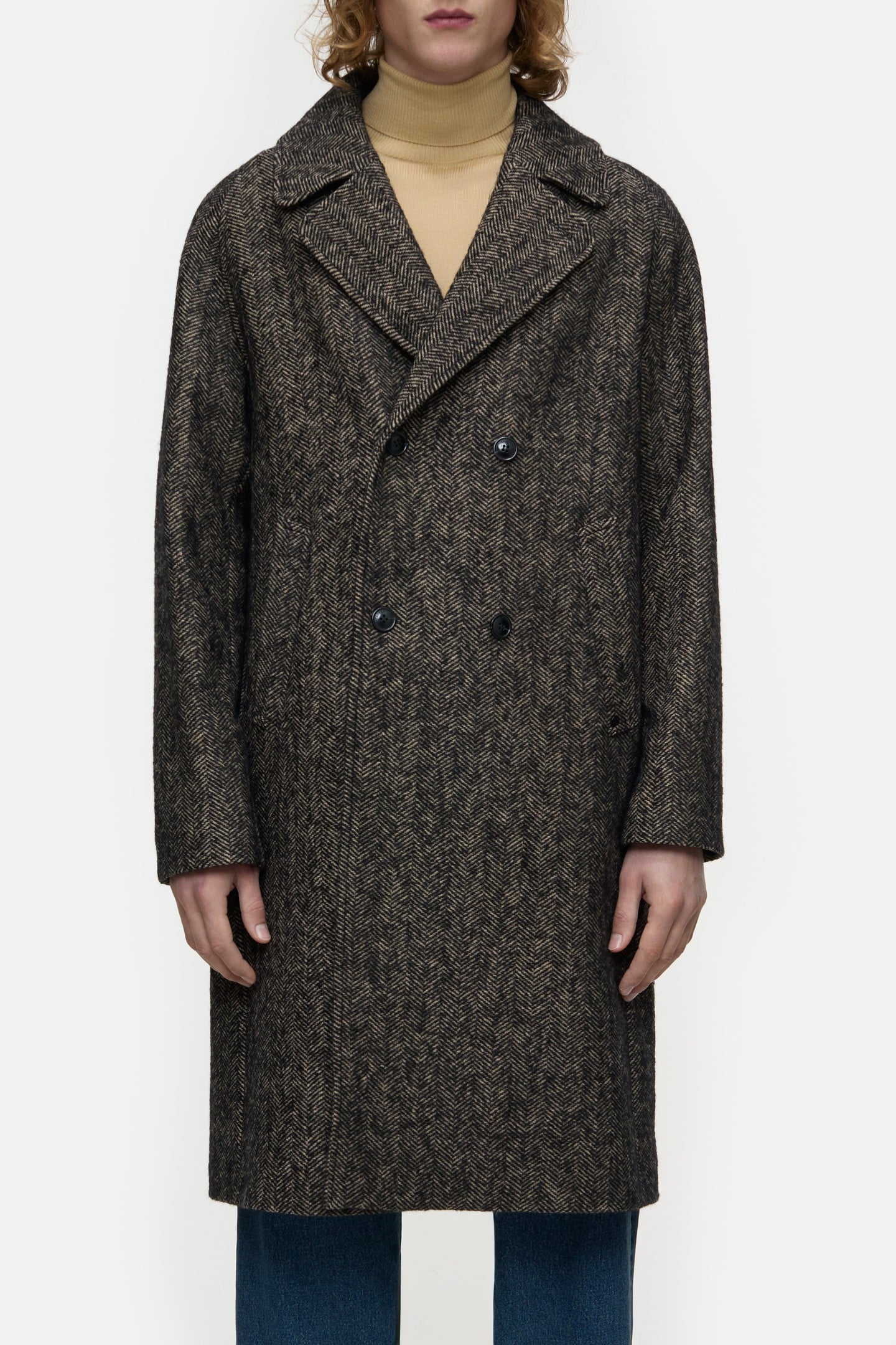 DOUBLE BREASTED COAT JACKET BLACK 2