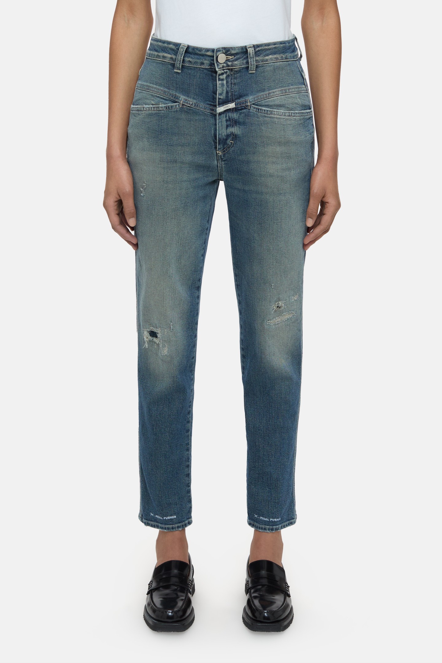 PEDAL PUSHER JEANS MID BLUE 1