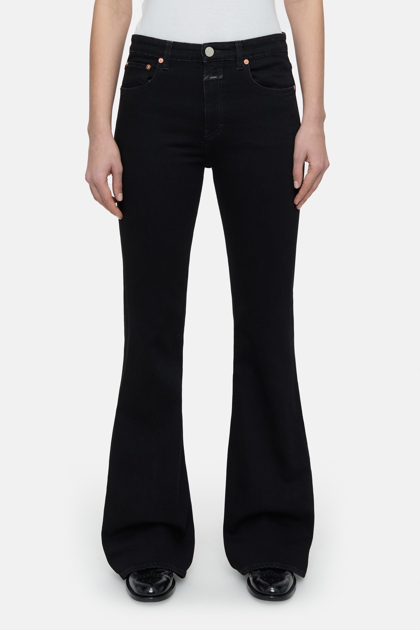 Closed Rawlin Jeans Dark Grey Maat: W32L30 | Flared Jeans Outlet | Dames | Zwart
