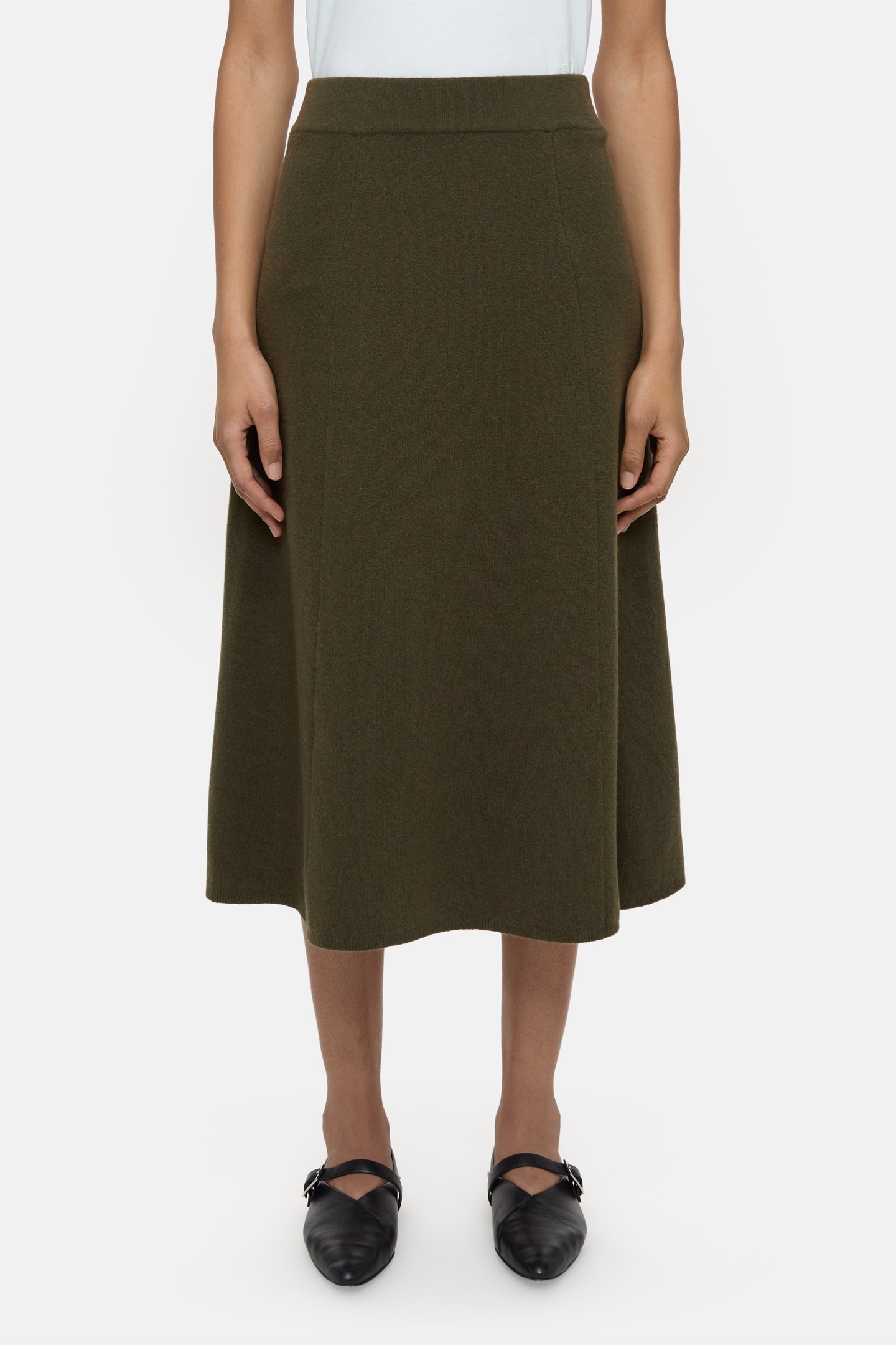 KNIT SKIRT A-LINE SKIRTS VER GREEN 1