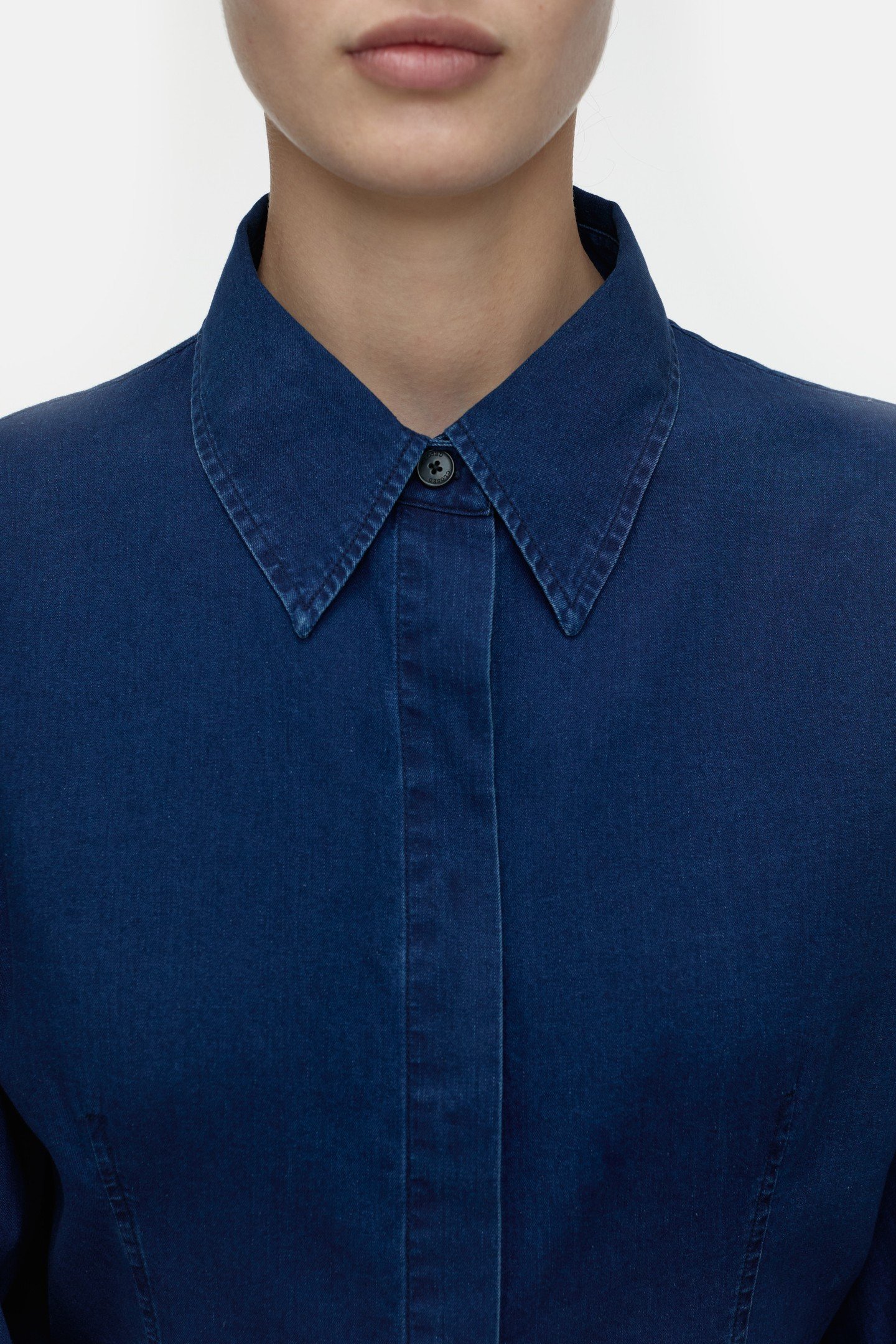 CROPPED BLOUSE SHIRT DARK BLUE 4