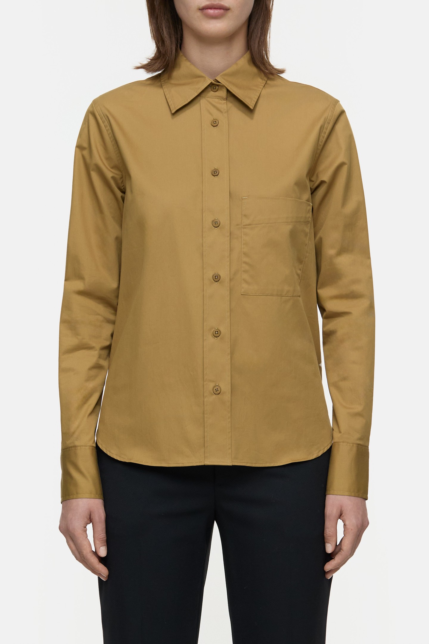 STRAIGHT FITTED BLOUSE SHIRT TULLAMORE BROWN 1