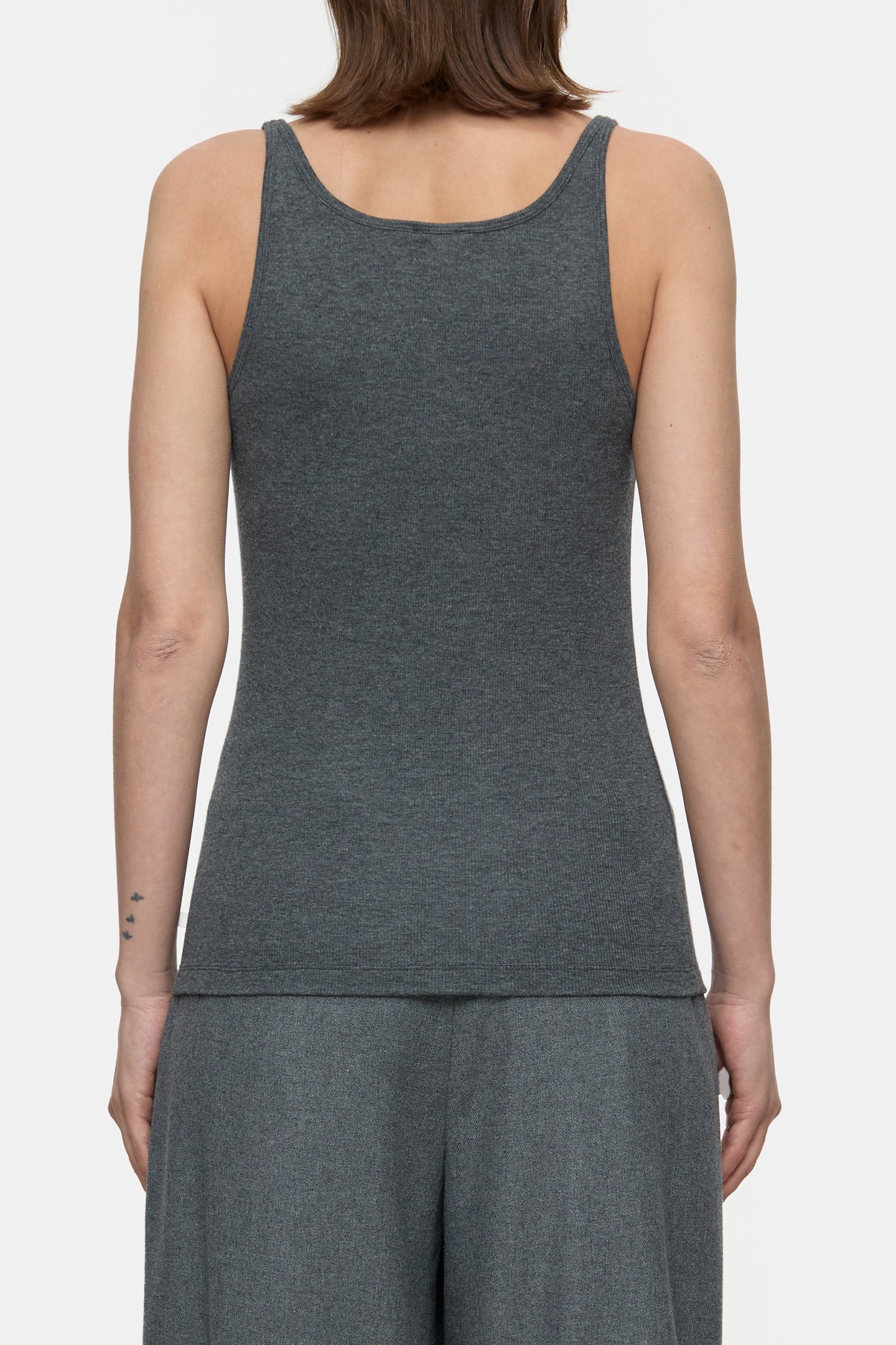 STRAP TOP T-SHIRTS DARK GREY MELANGE 2