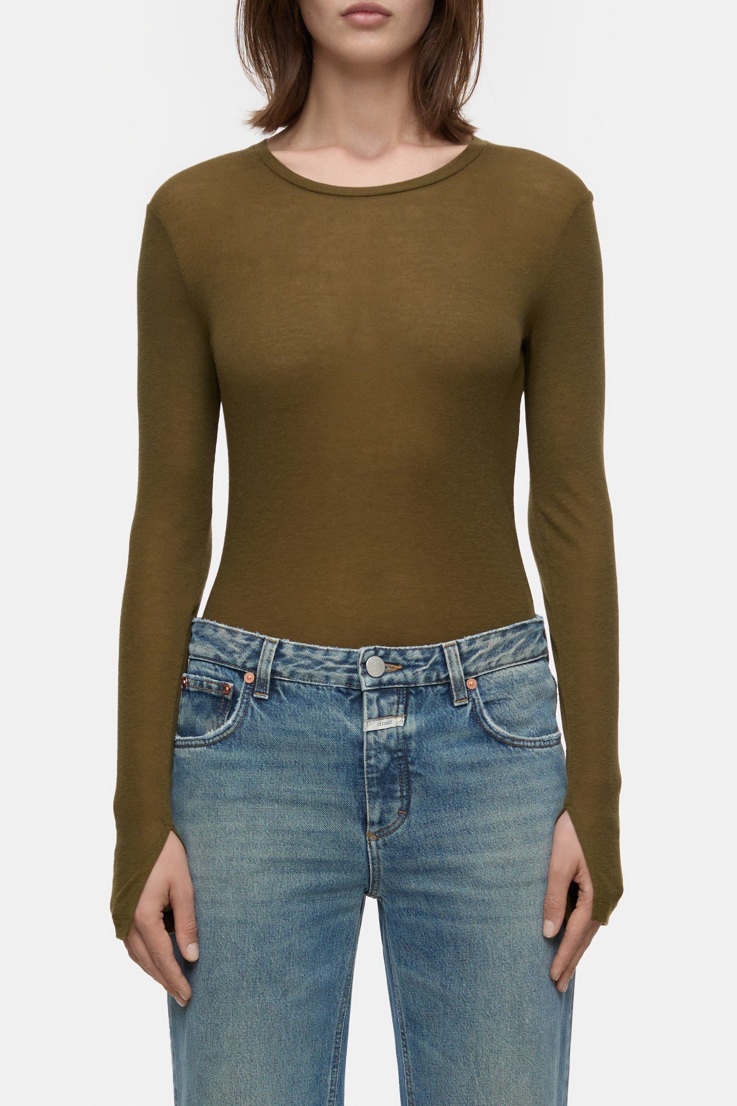 CREW NECK LONGSLEEVE T-SHIRTS VER GREEN 1