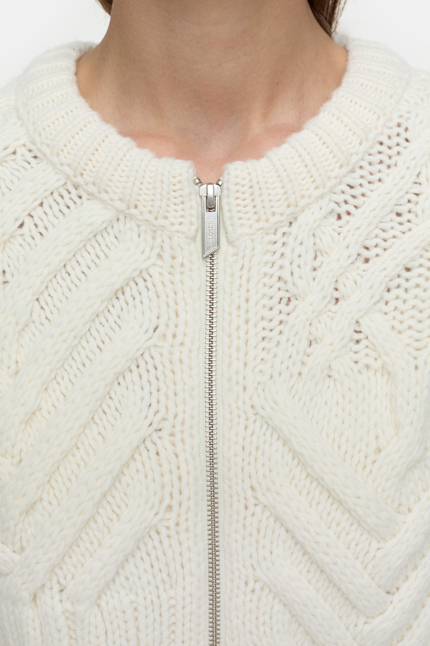 CREW ZIP CARDIGAN KNITS IVORY 3