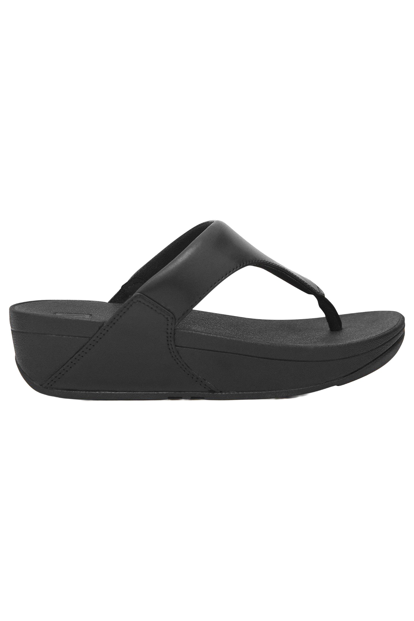 LULU LEATHER TOE POST SANDALS PURE BLACK 1