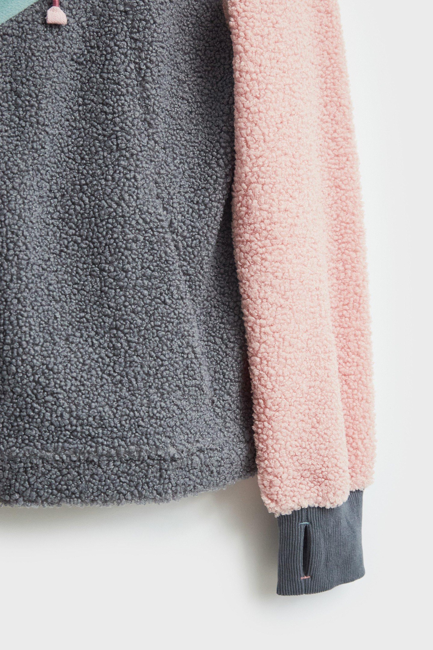 COLOURBLOCK BORG HOODIE BLUE MULTI 4