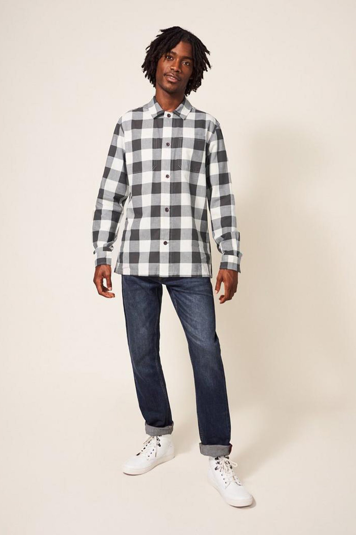BUFFALO TWILL CHECK SHIRT MID RED 10