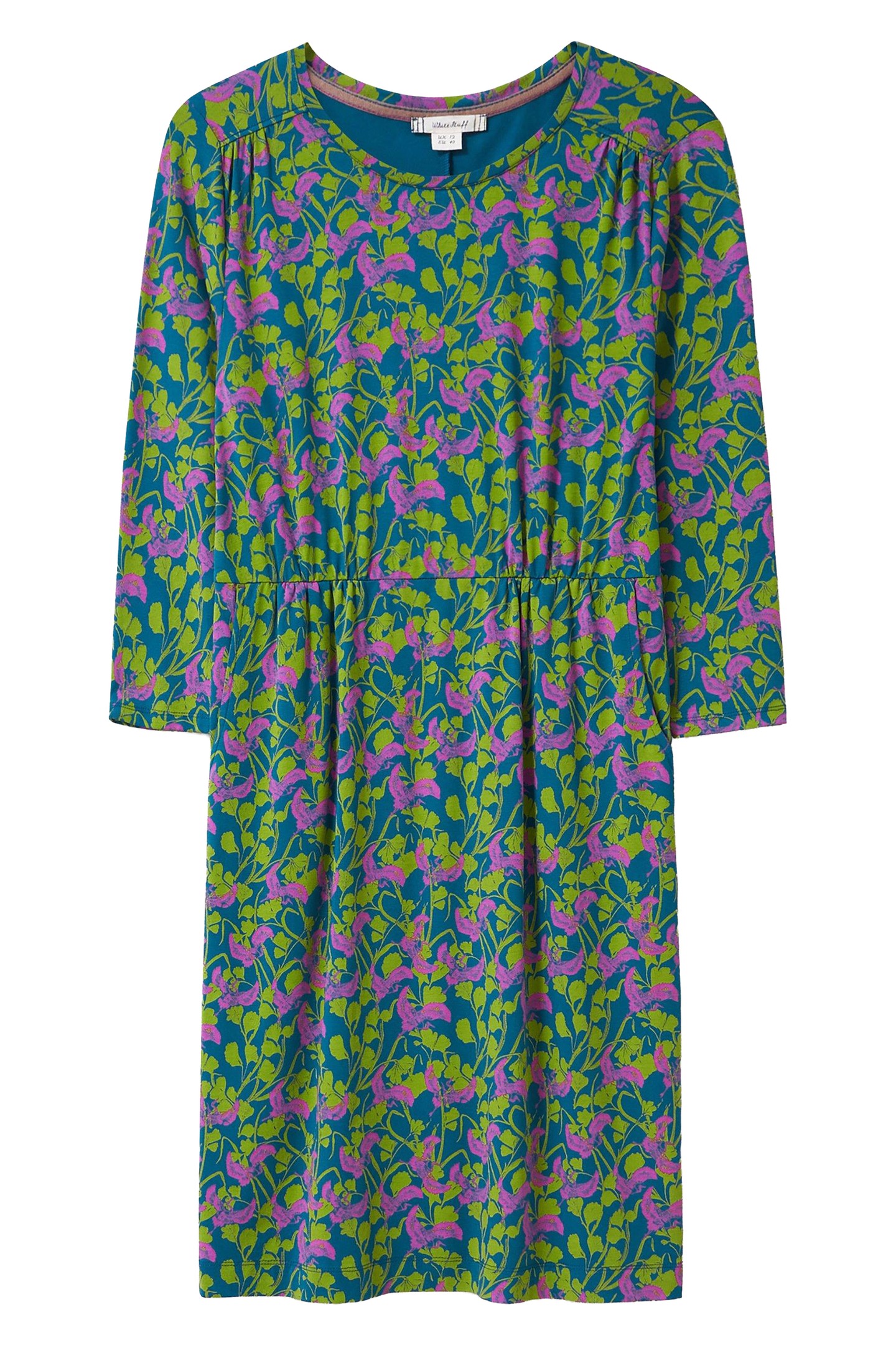 TALIA JERSEY DRESS TEAL MULTI 2