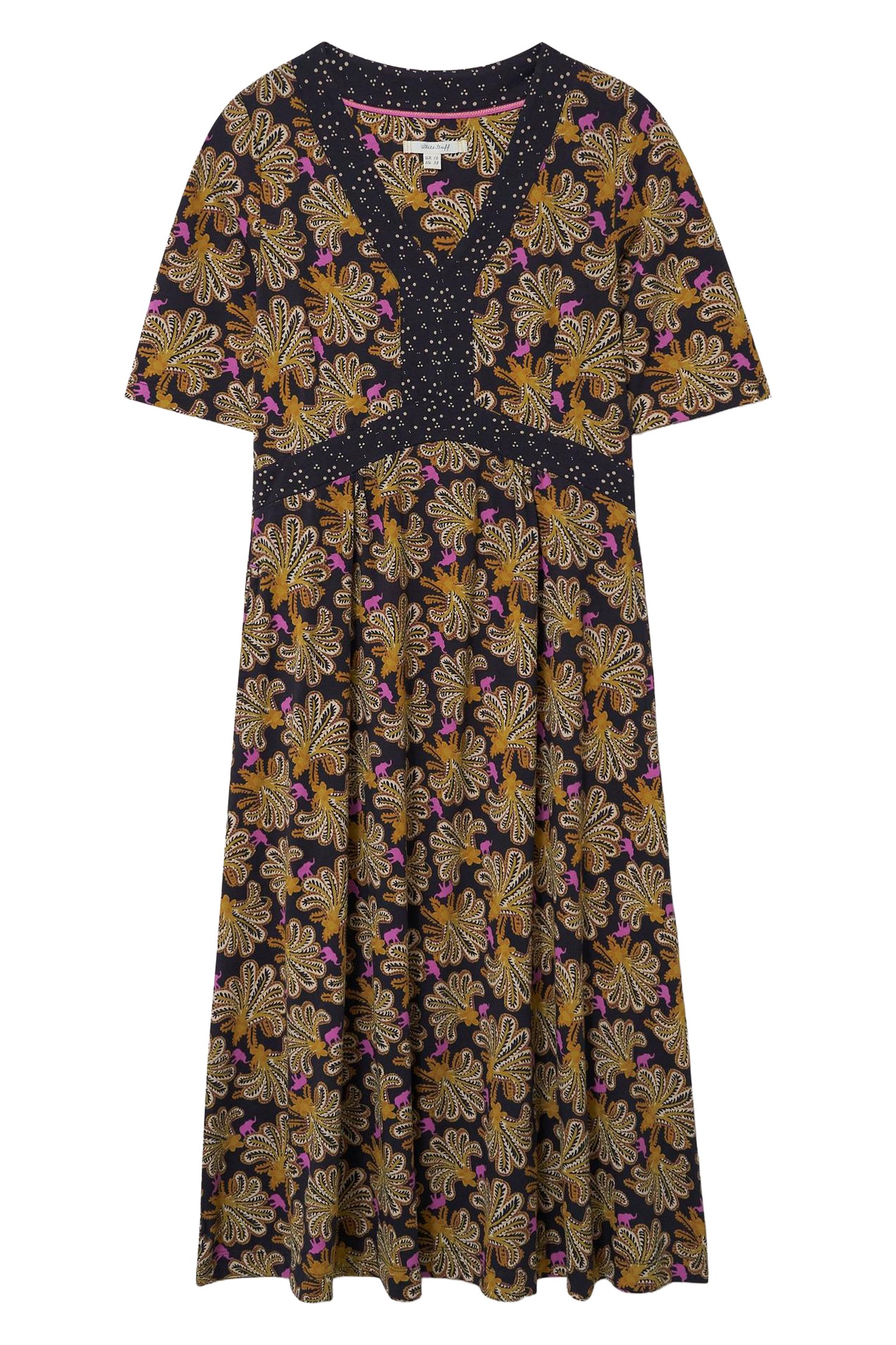 ESME JERSEY MIDI DRESS BLACK MULTI 3