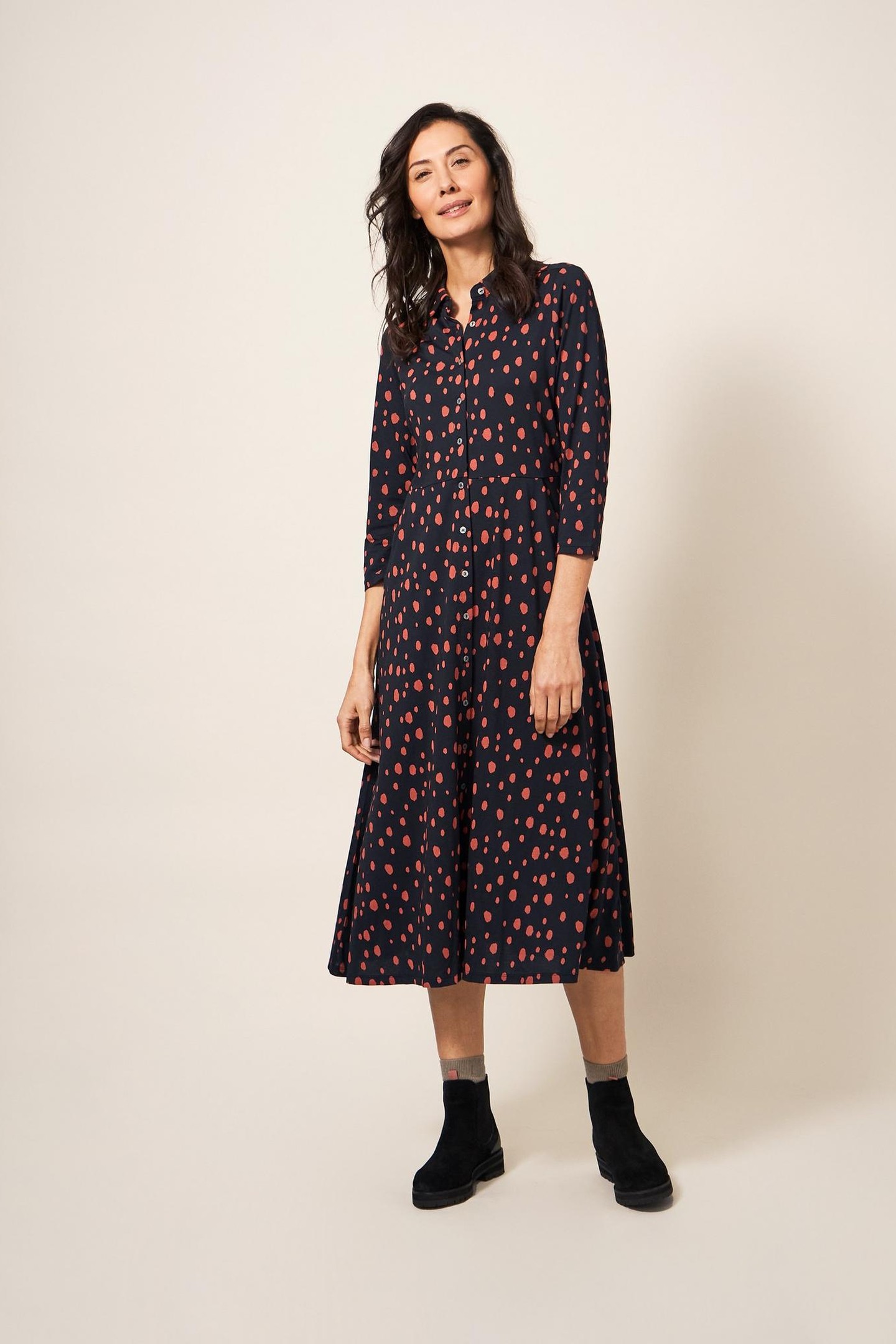 RUA JERSEY SHIRT DRESS PINK MULTI 2