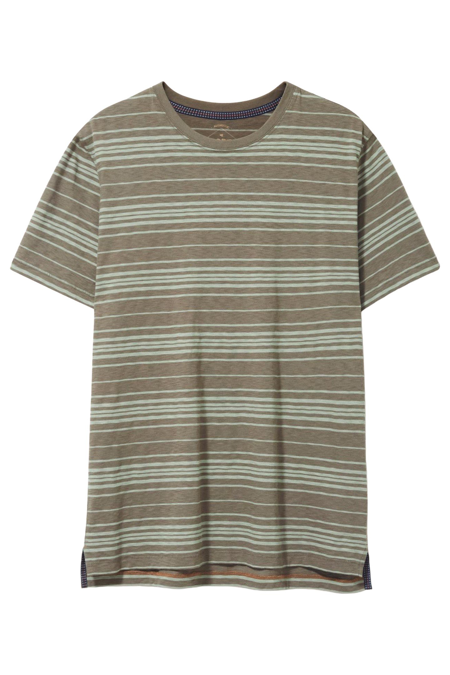 ABERSOCH STRIPE SS TEE KHAKI GREEN 3