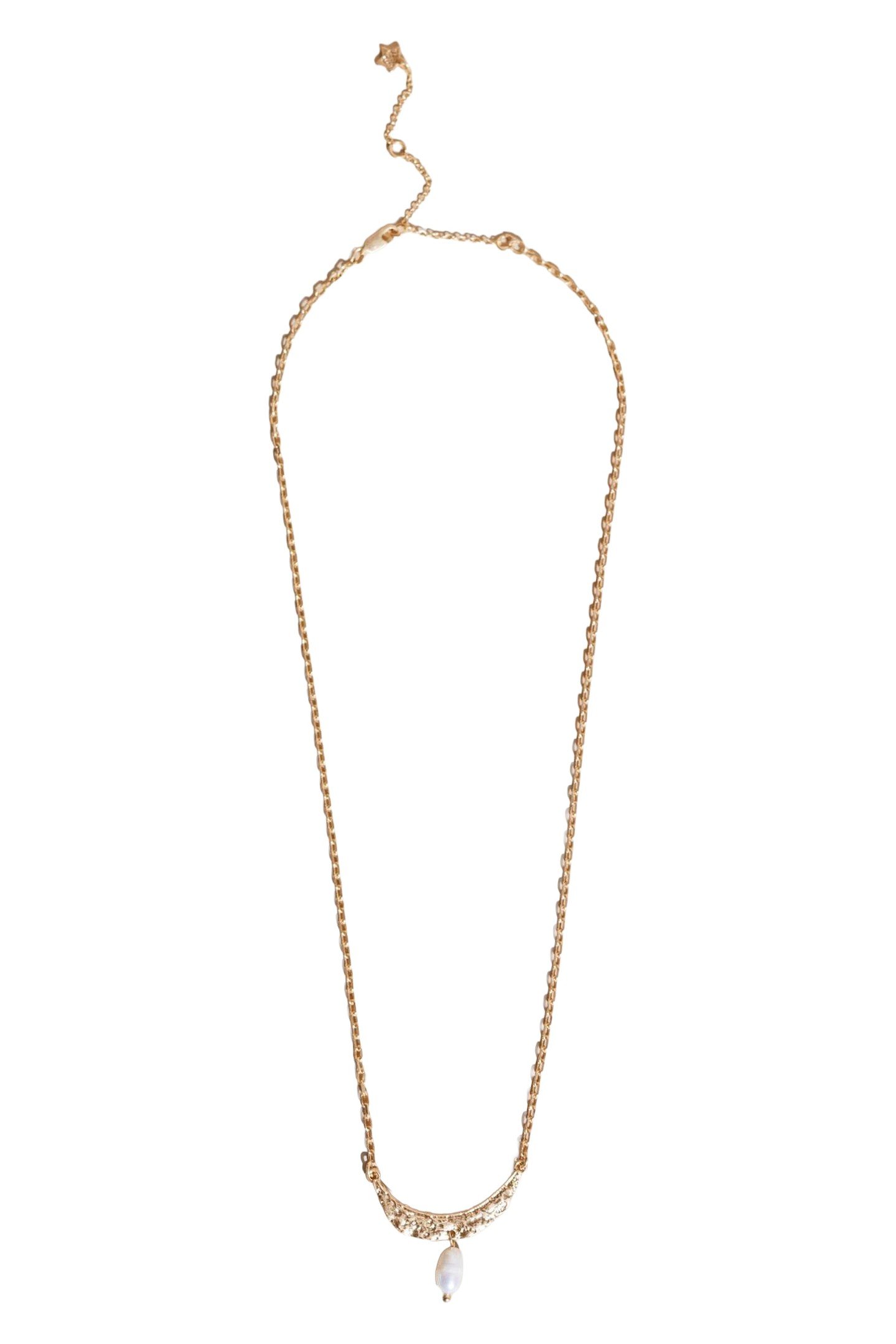 GOLD PLATED PEARL NECKLACE GOLD TONE METALLIC 1