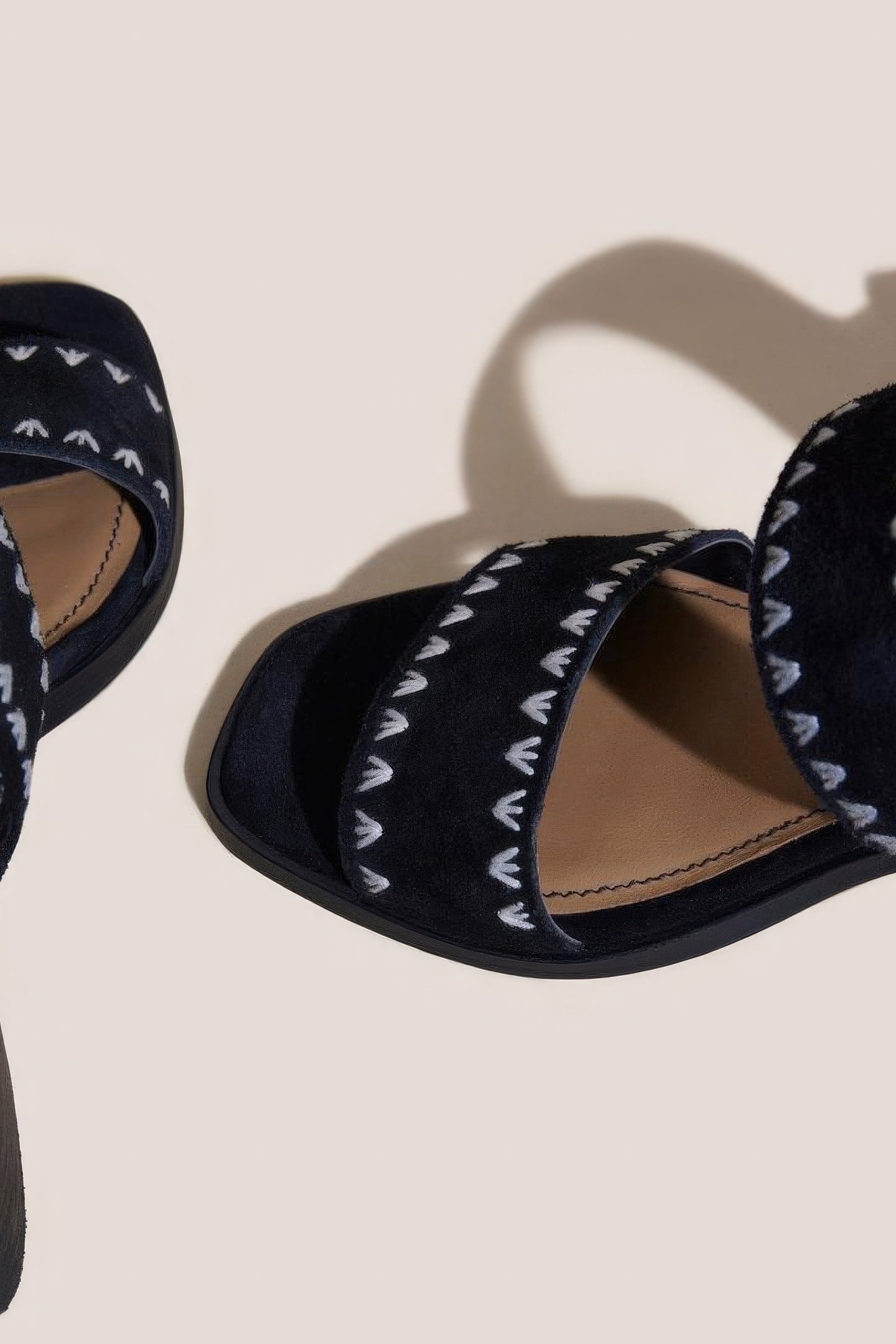WHIPSTITCH BLOCK HEEL SANDAL PURE BLACK 3