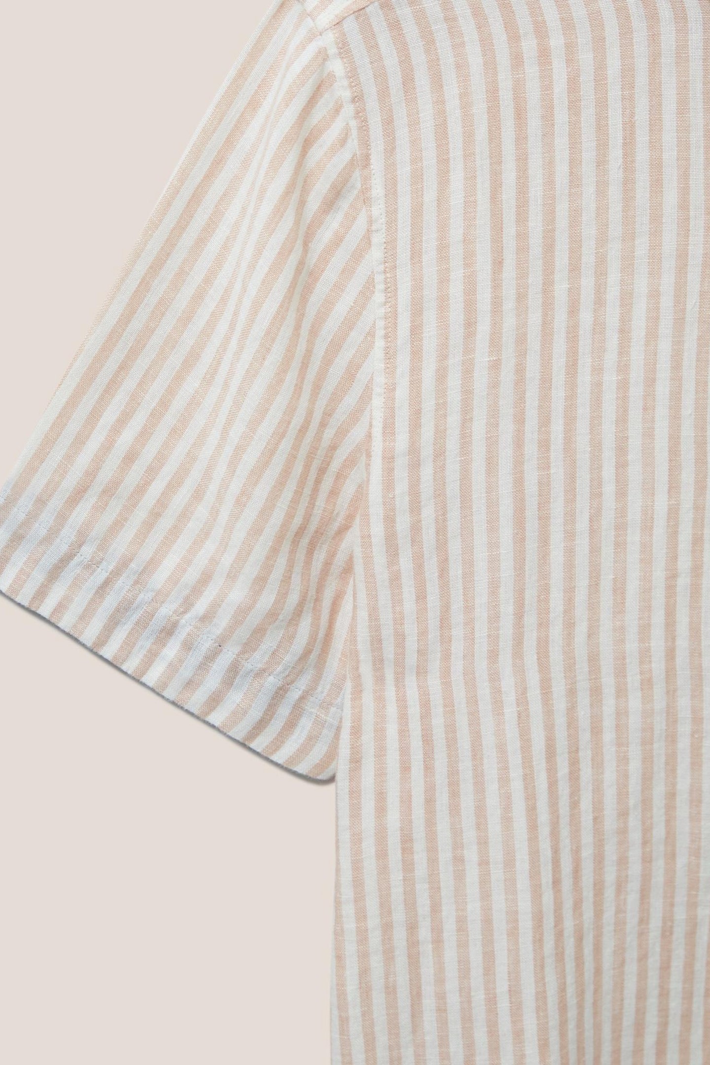PEMBROKE SS STRIPE LINEN SHIRT DUSTY PINK 4