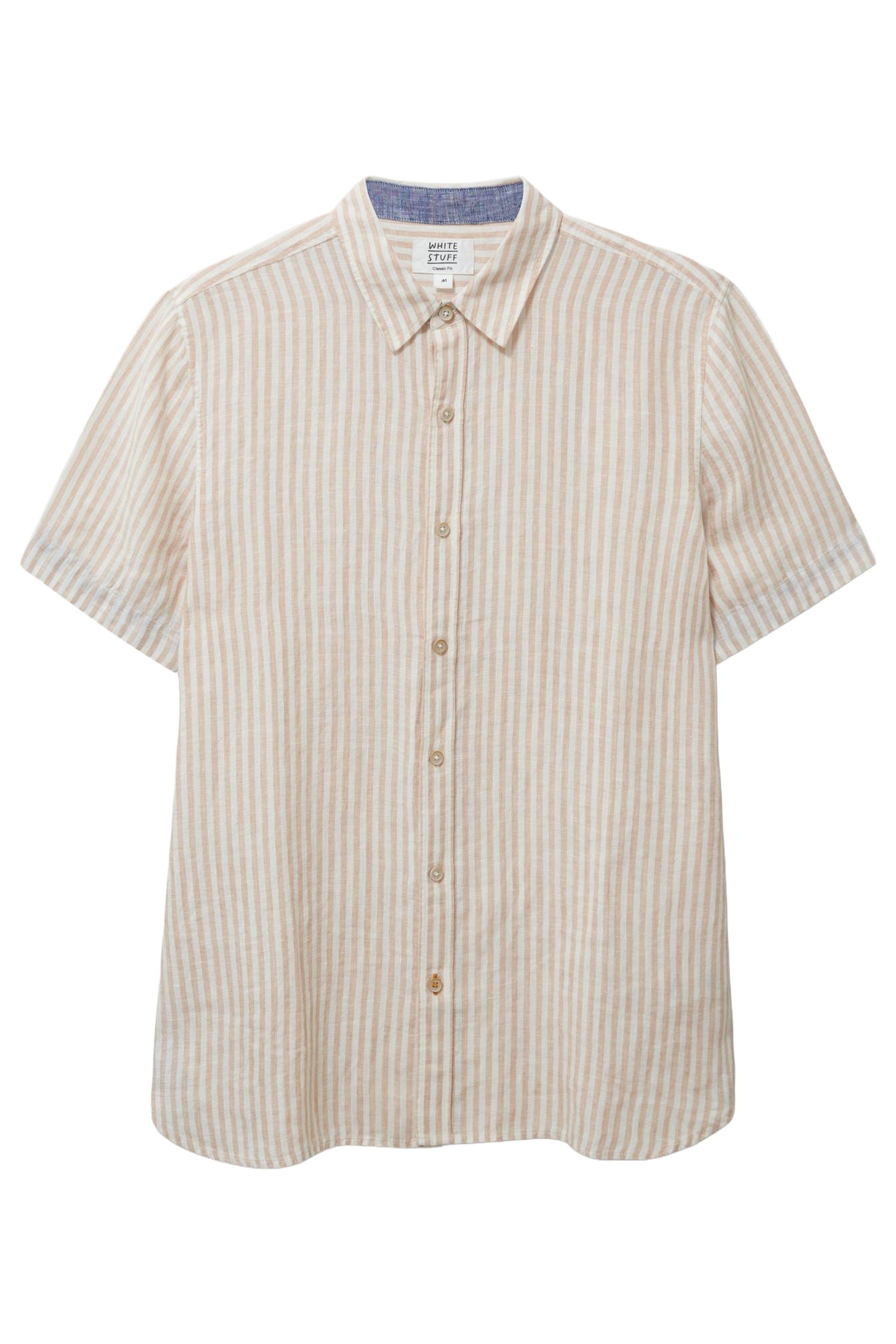 PEMBROKE SS STRIPE LINEN SHIRT DUSTY PINK 3