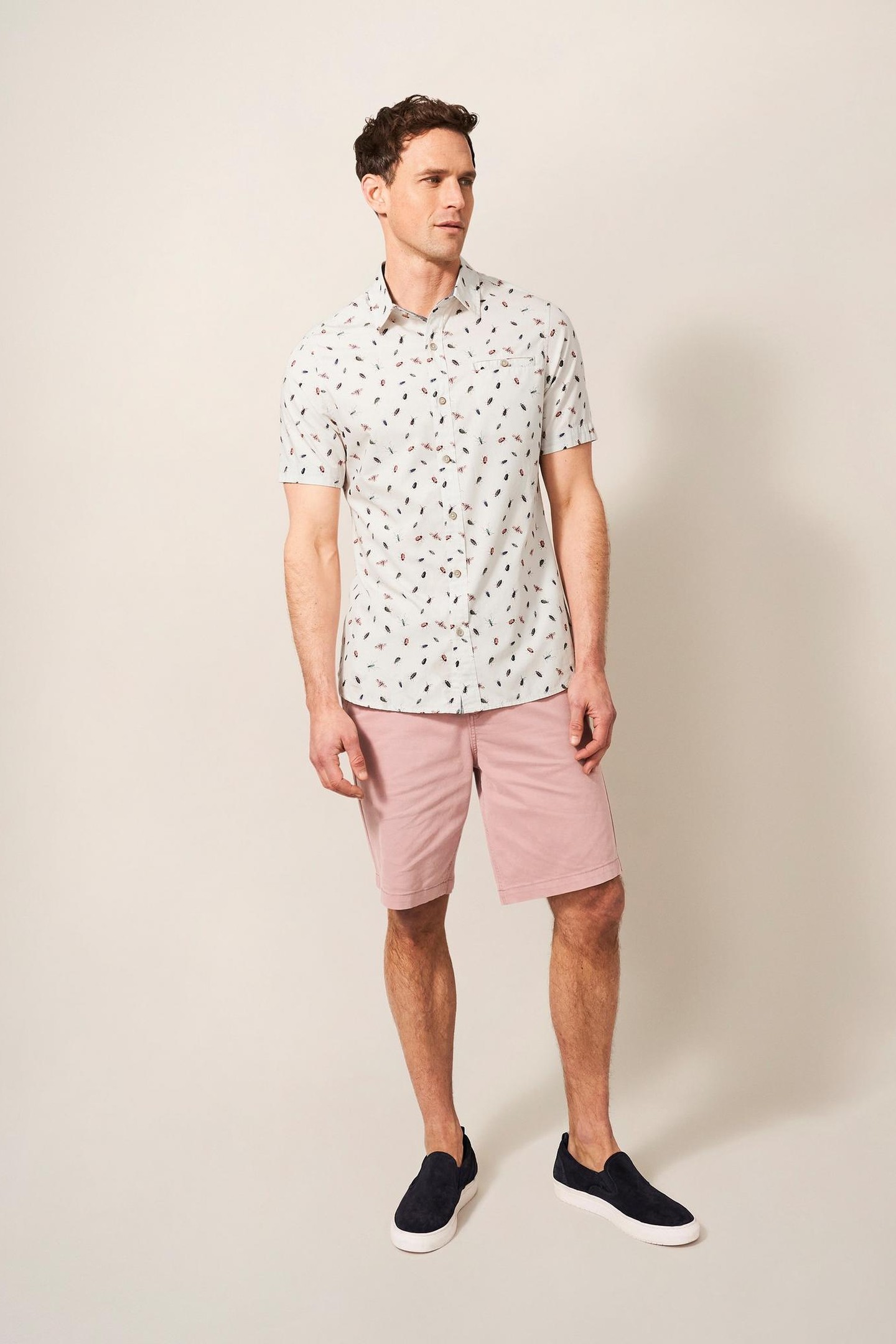 INSECT PRINTED SLIM FIT SHIRT WHITE MULTI 1