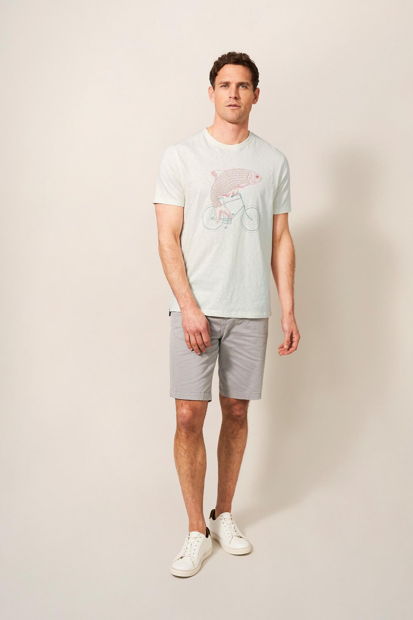 FISH ON A BIKE GRAPHIC TEE NATURAL WHITE 1