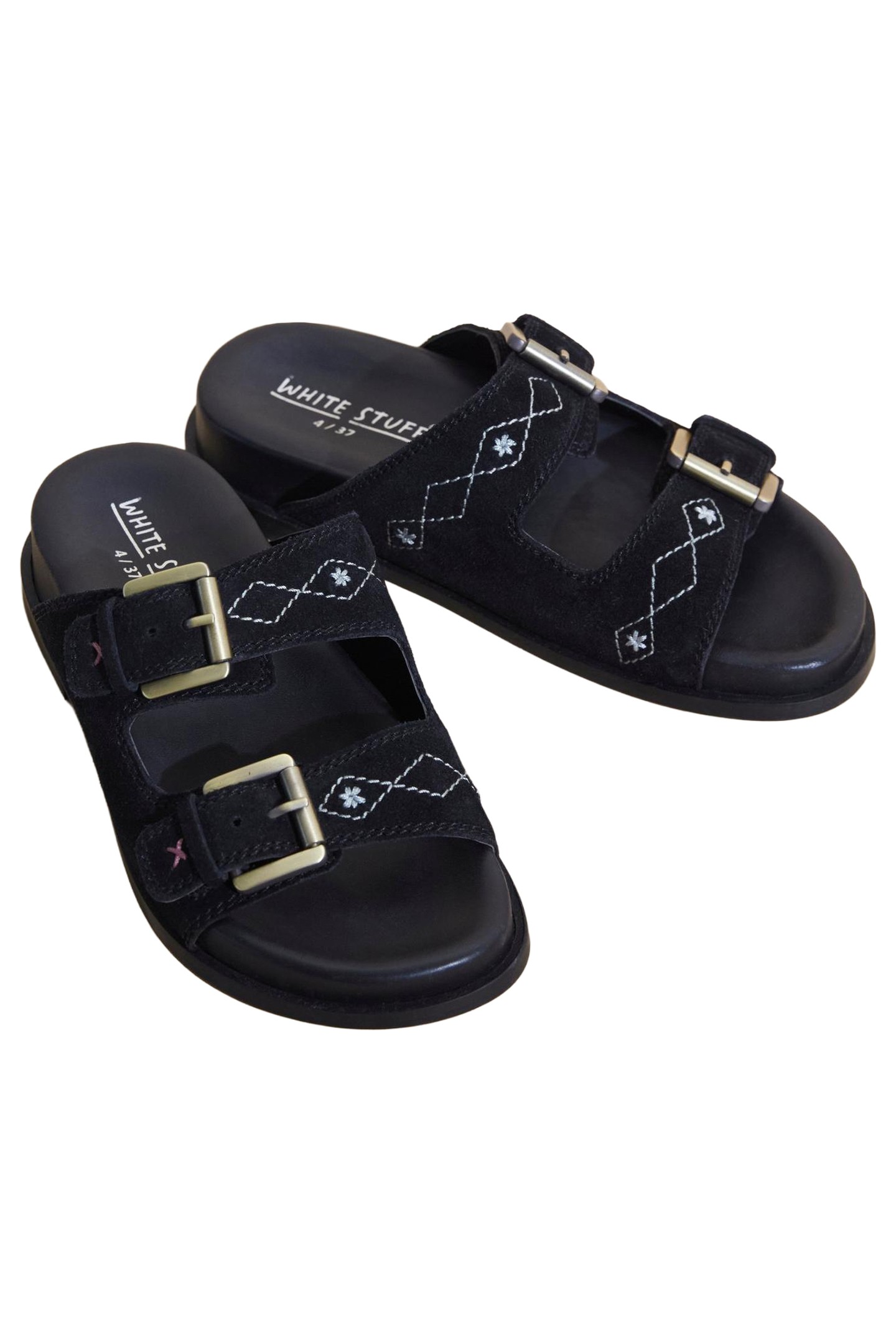 SUEDE EMBROIDERED SANDALS BLACK MULTI 5