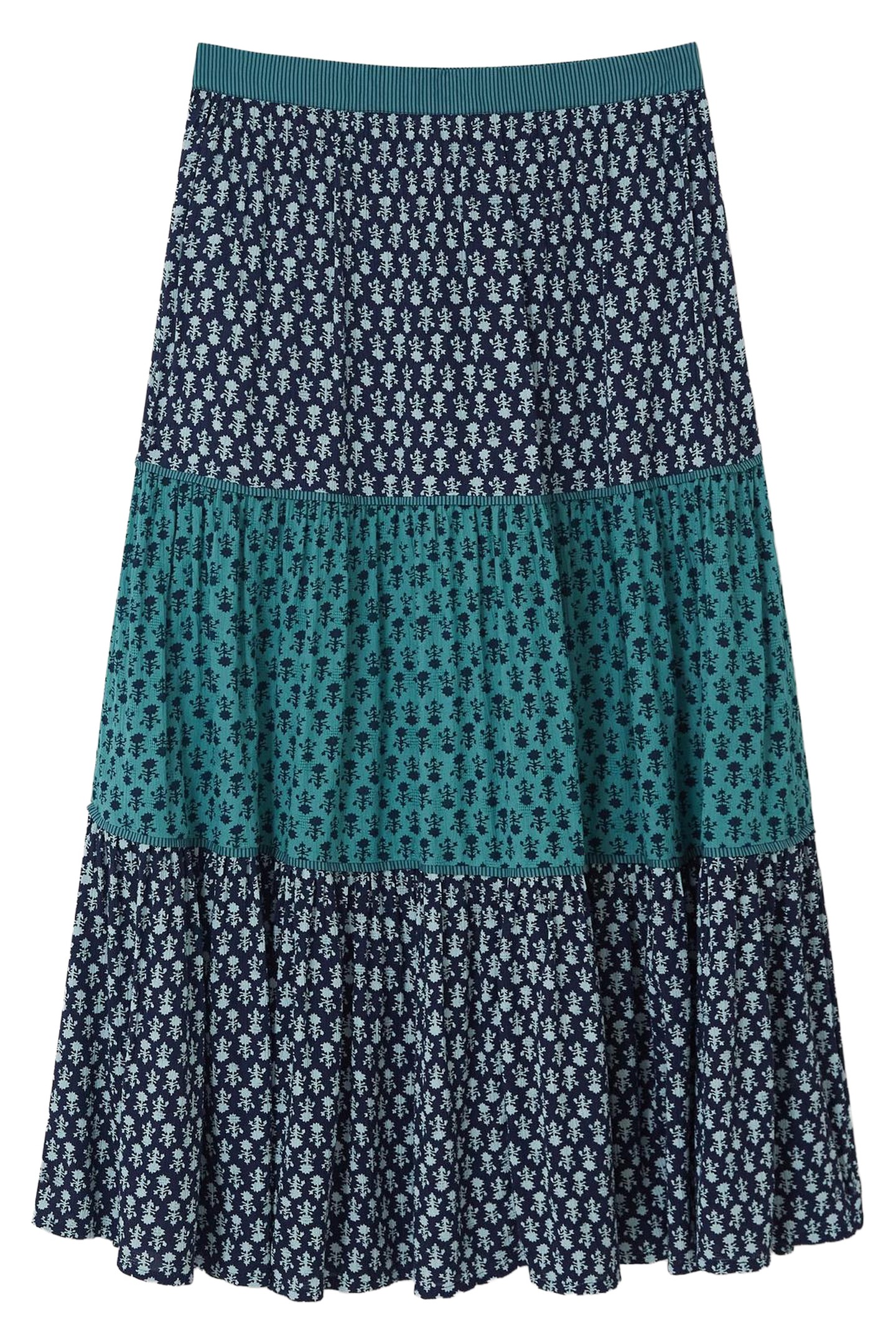 MABEL MIXED PRINT MIDI SKIRT NAVY MULTI 3