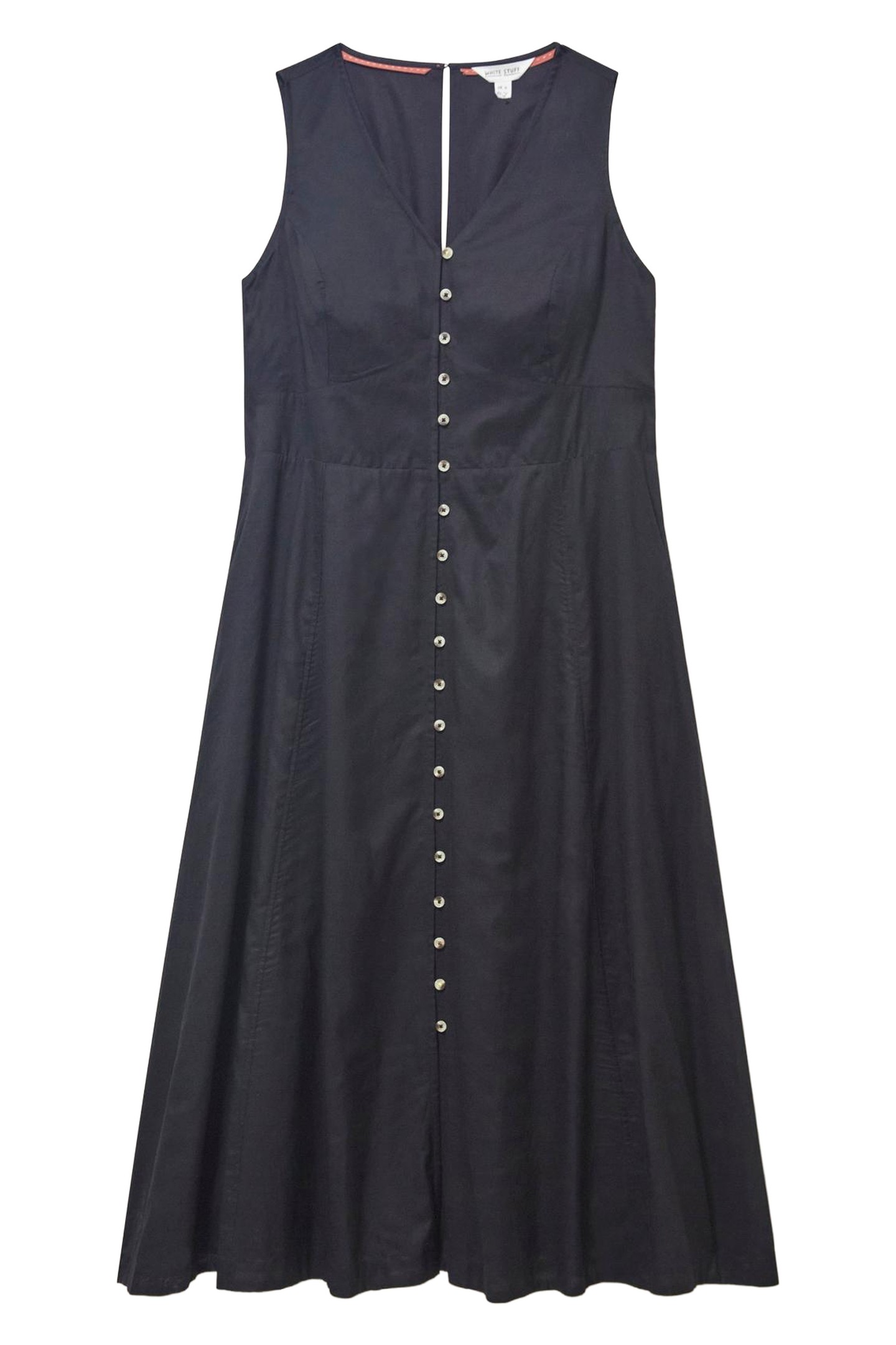 SOPHIA COTTON MIDI DRESS PURE BLACK 3