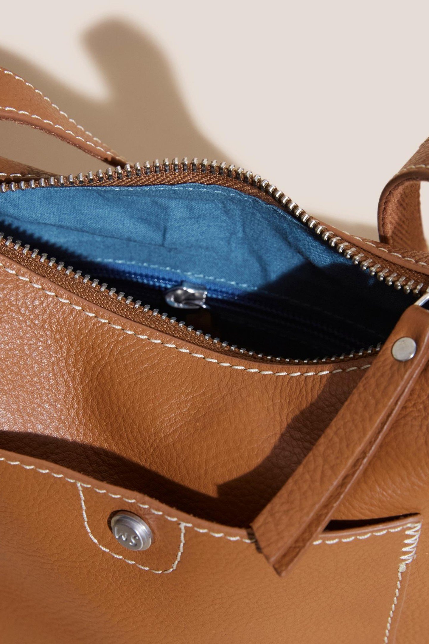 MINI FERN LEATHER CROSSBODY MID TAN 6