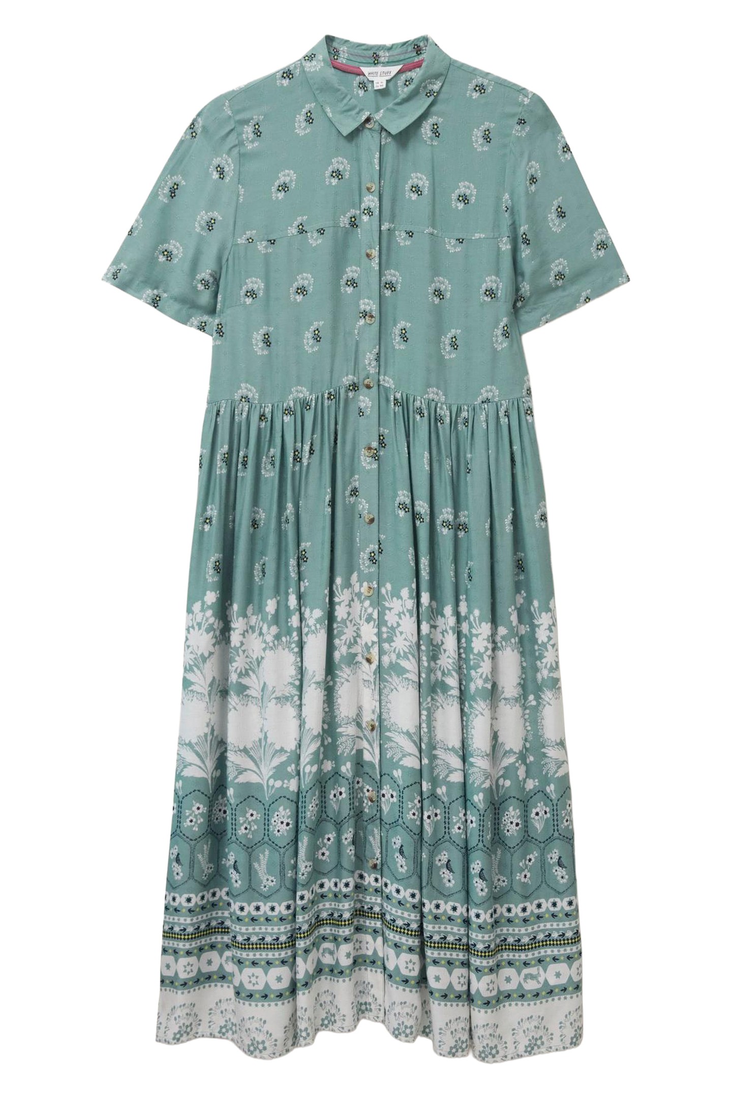 RENEE MIDI SHIRT DRESS TEAL MULTI 3