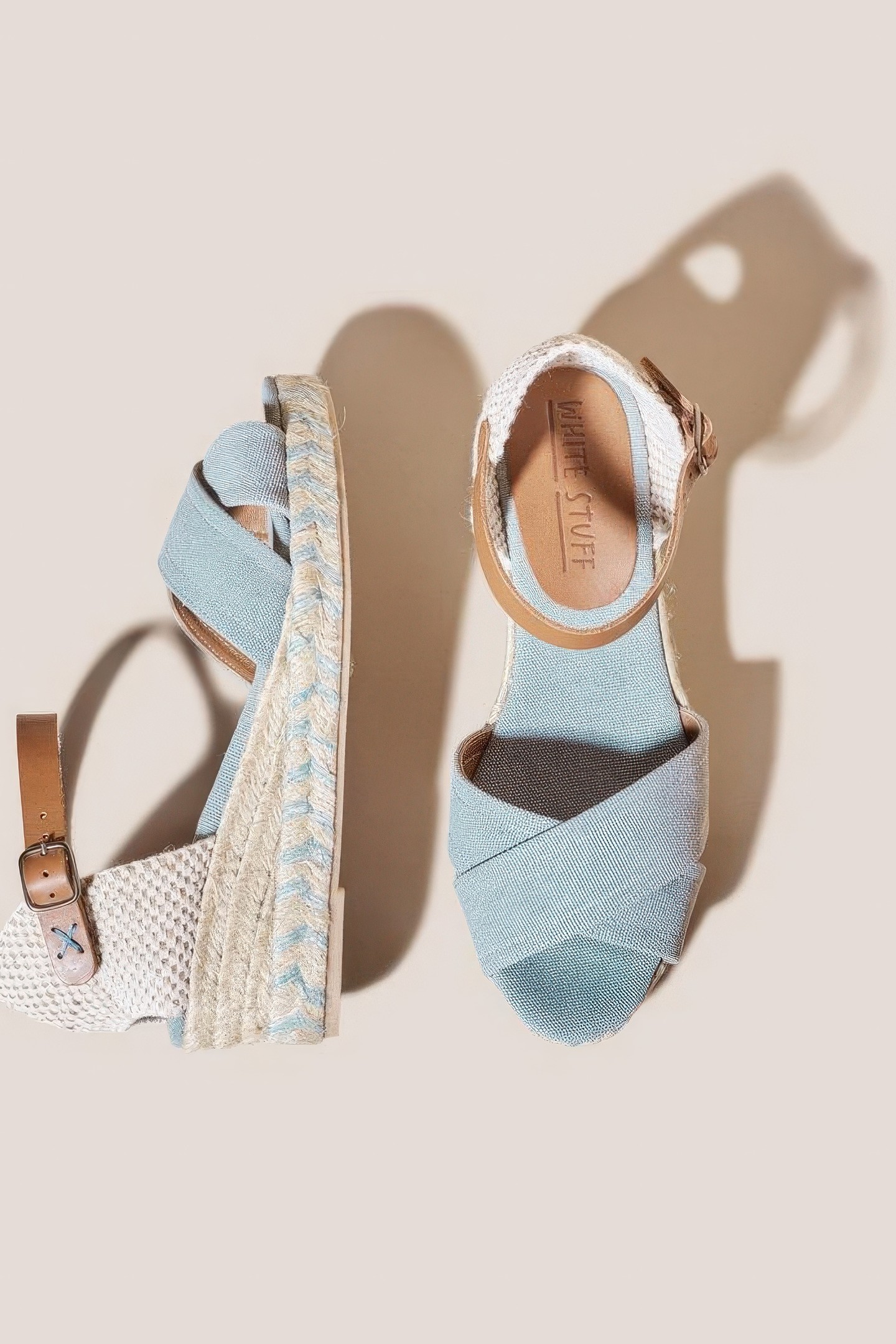ESPADRILLE CANVAS OPEN WEDGE CHAMBRAY BLUE 5