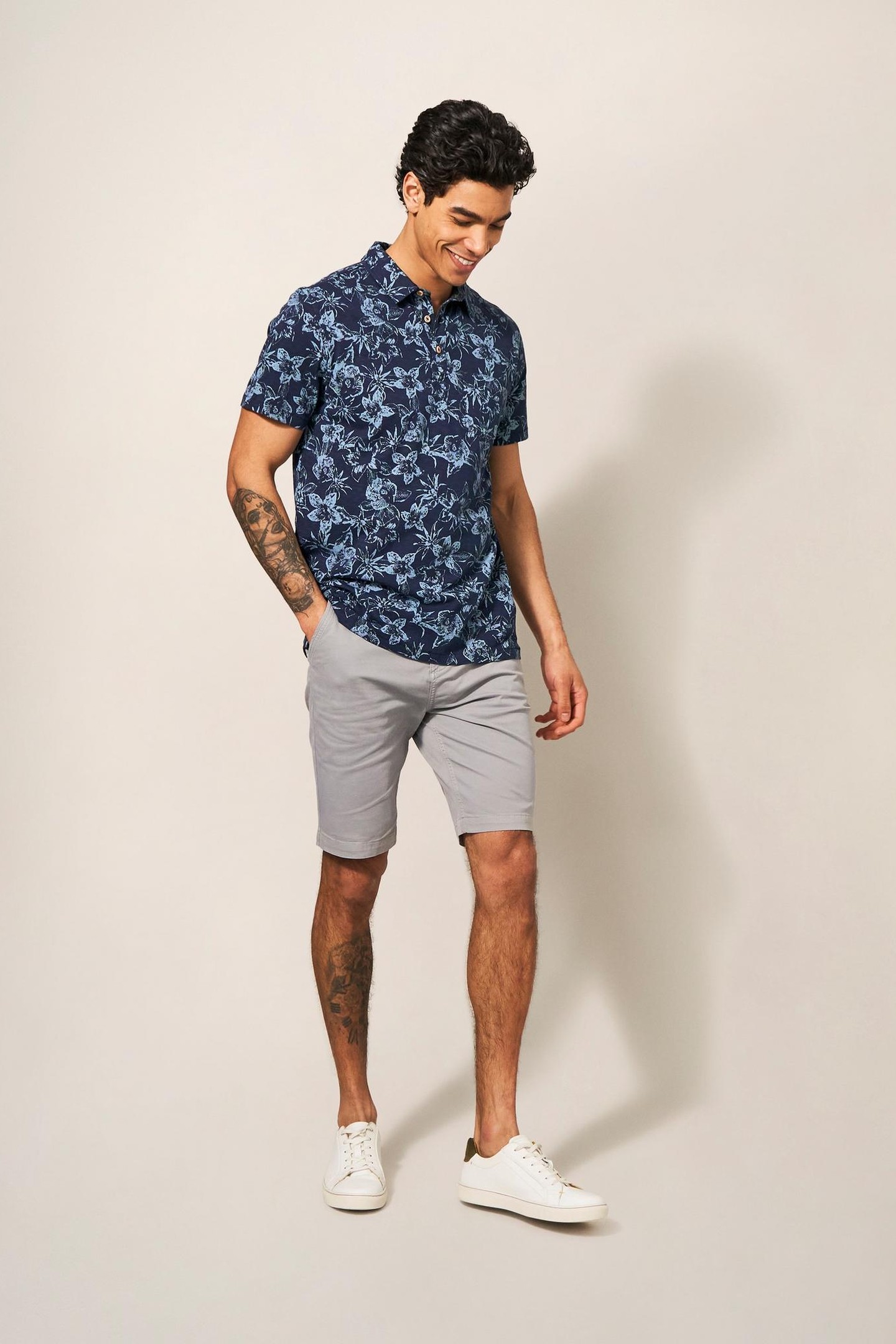 SUTTON SLIM FIT CHINO SHORT LIGHT GREY 1