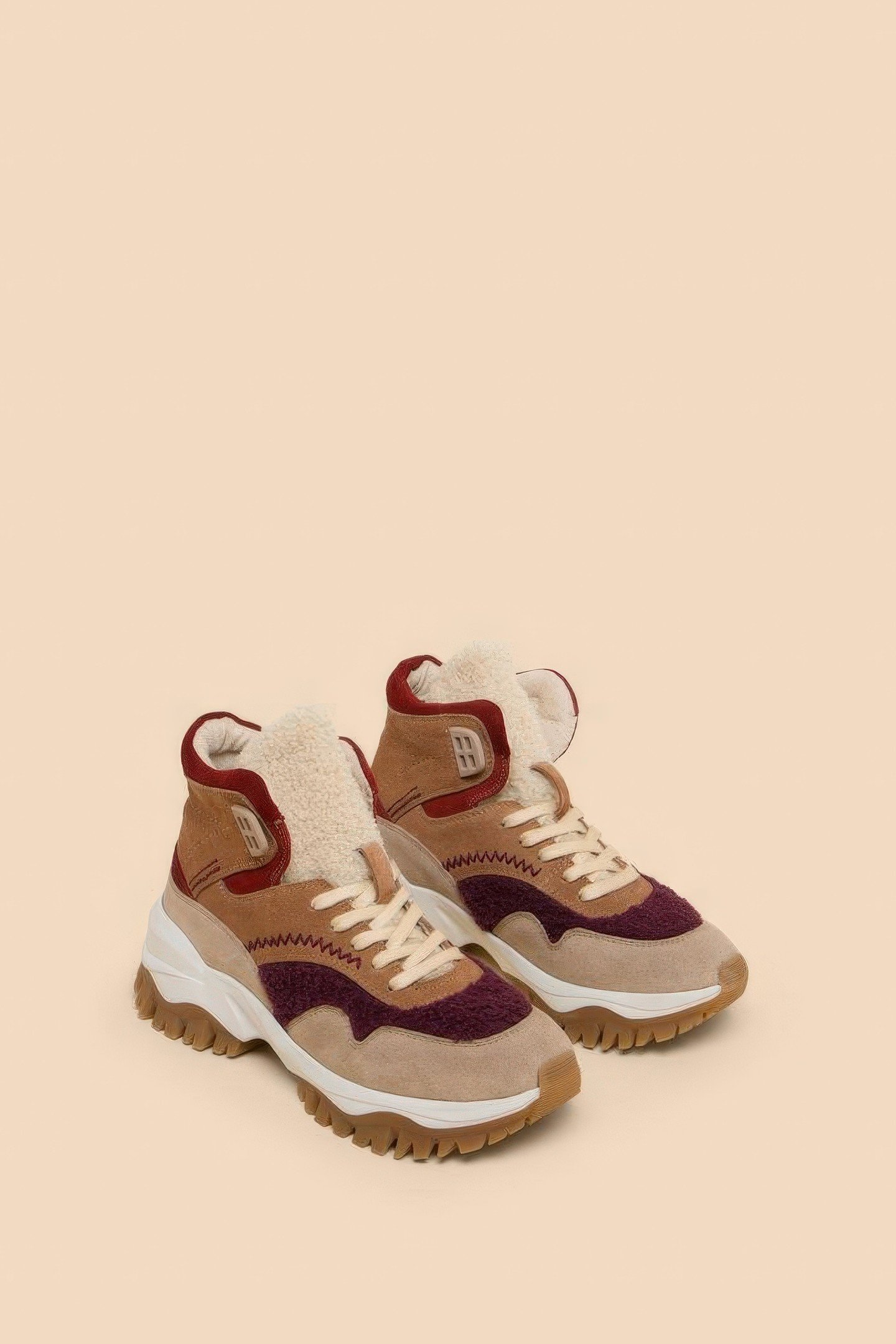 CHUNKY SUEDE HI-TOP TRAINER TAN MULTI 2